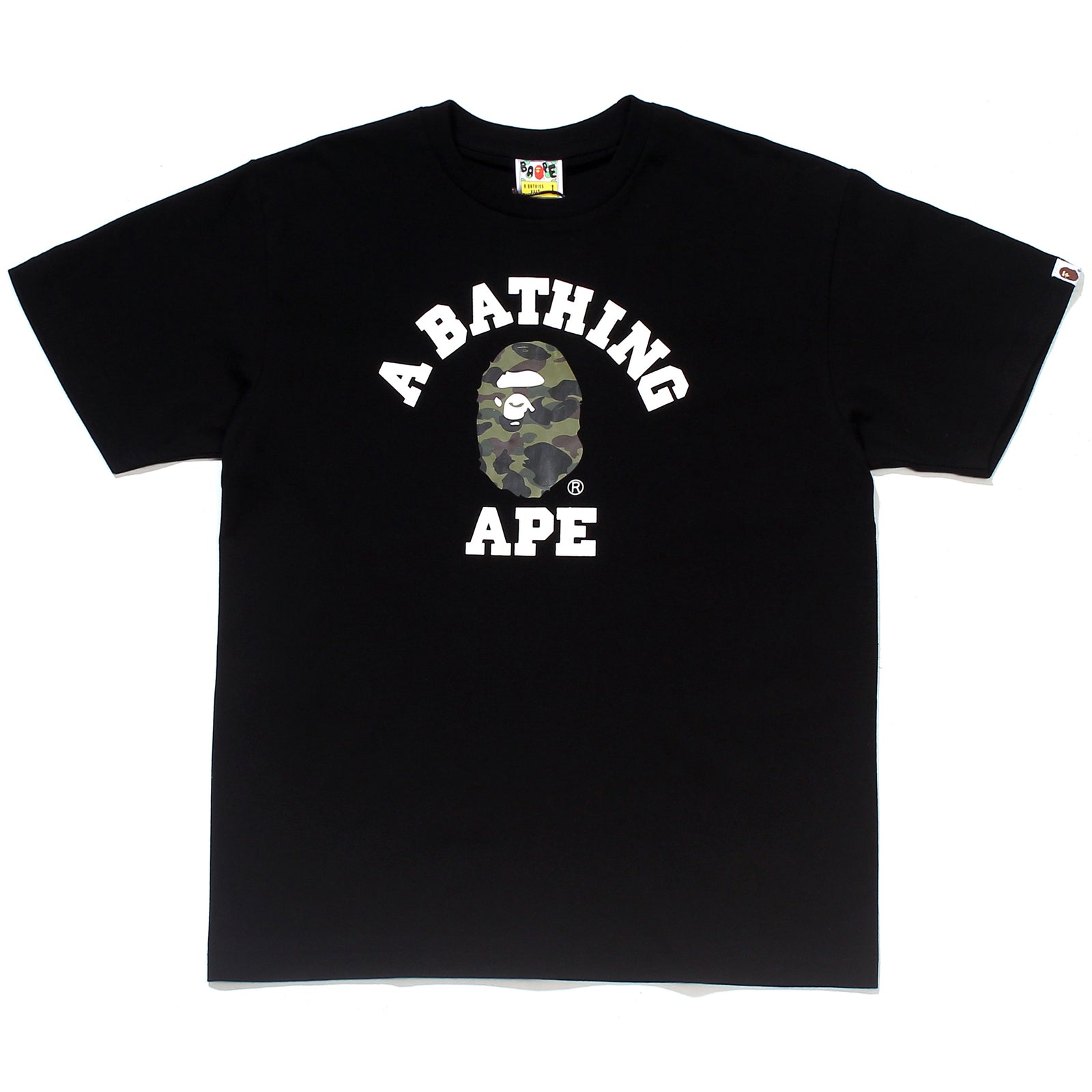 COLOR CAMO COLLEGE T-SHIRT BLACK GREEN | A BATHING APE