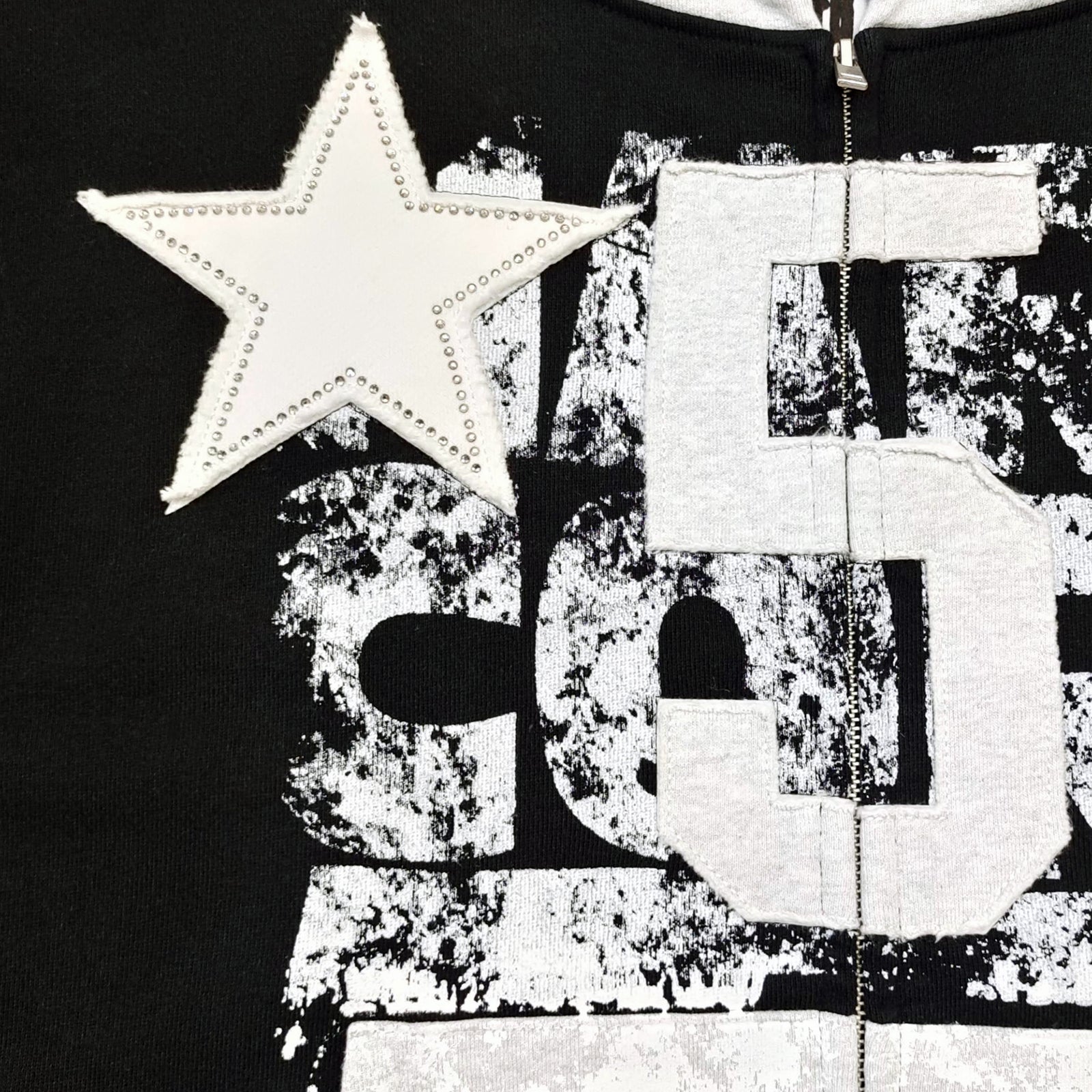 TRIPLE 5 STITCH FULL ZIP HOODIE SWEATSHIRT BLACK