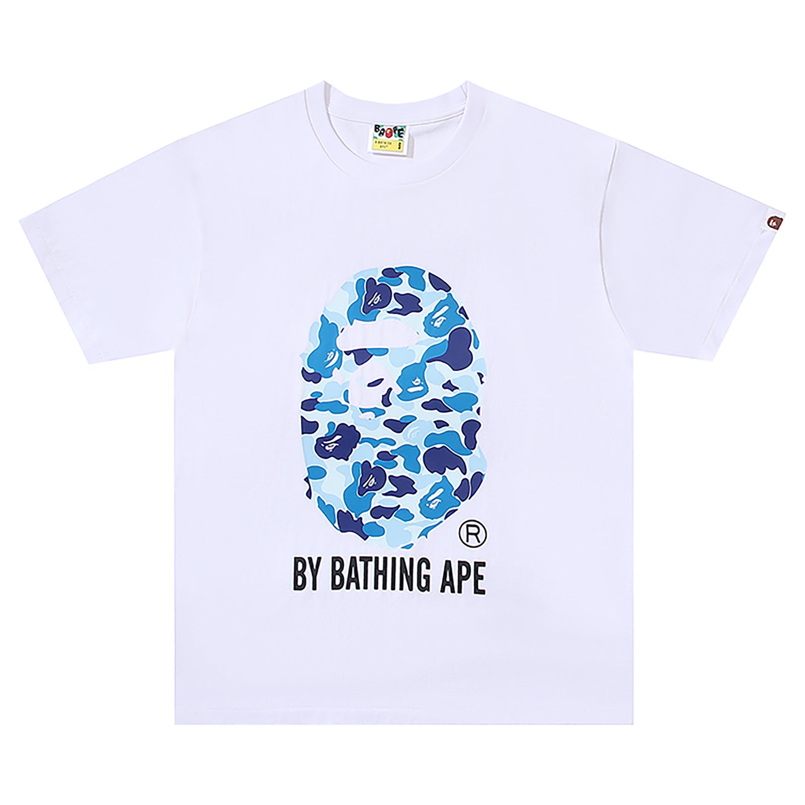 ABC CAMO APE HEAD T-SHIRT WHITE BLUE | A BATHING APE