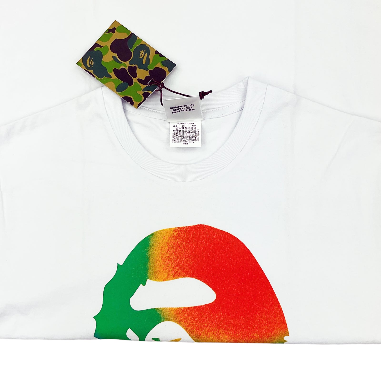 RAINBOW APE HEAD T-SHIRT WHITE | A BATHING APE