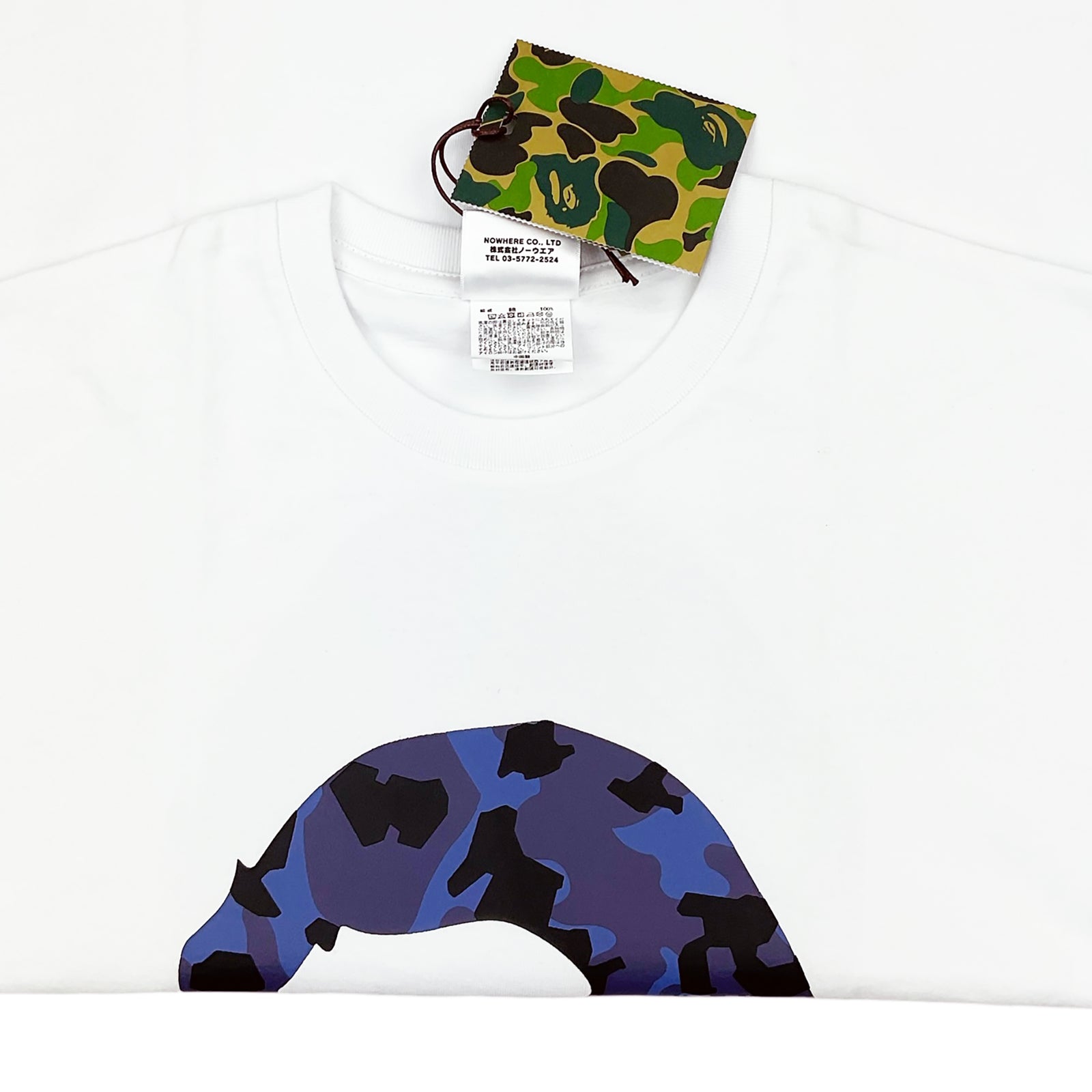 SAND CAMO BIG APE HEAD T-SHIRT WHITE NAVY | A BATHING APE