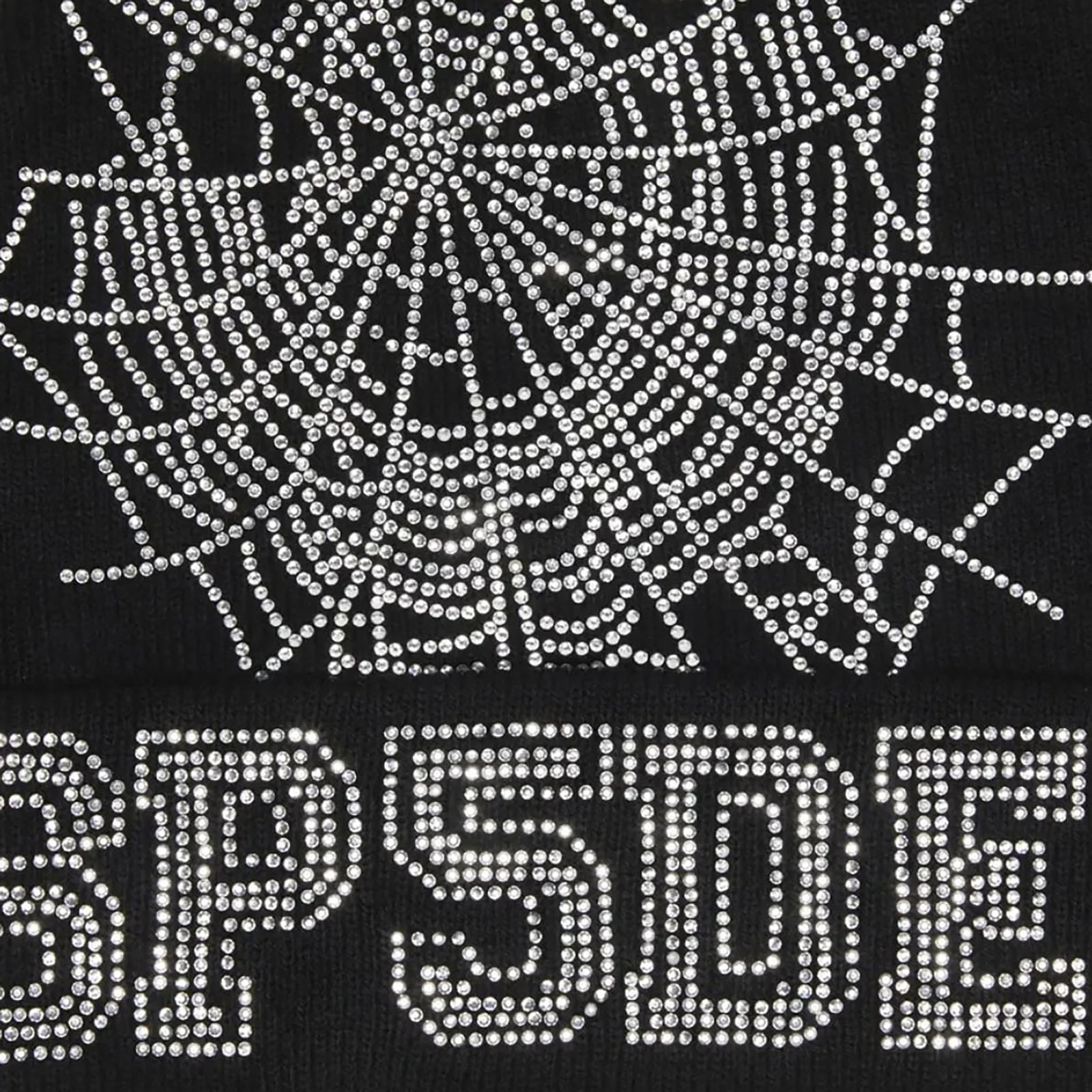 WEB RHINESTONE BEANIE BLACK