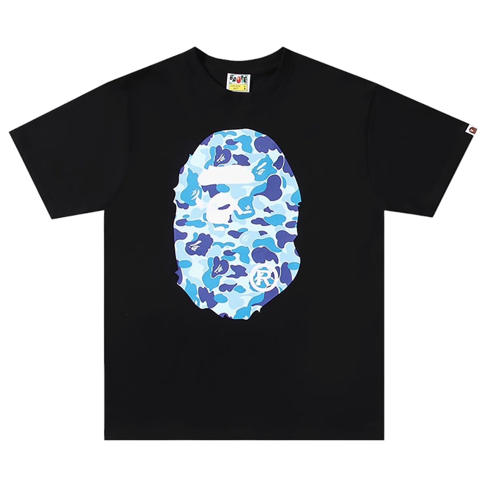 ABC CAMO BIG APE HEAD T-SHIRT BLACK BLUE | A BATHING APE