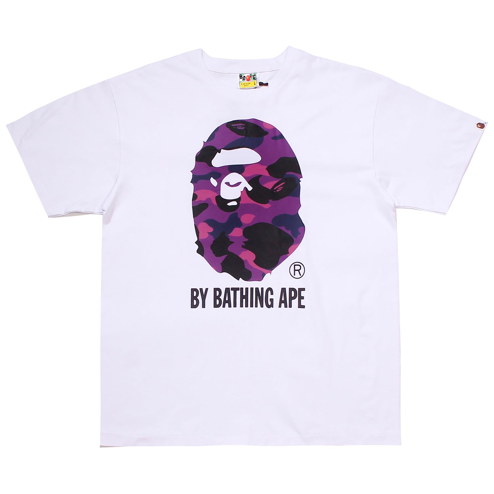 COLOR CAMO APE HEAD T-SHIRT WHITE PURPLE | A BATHING APE