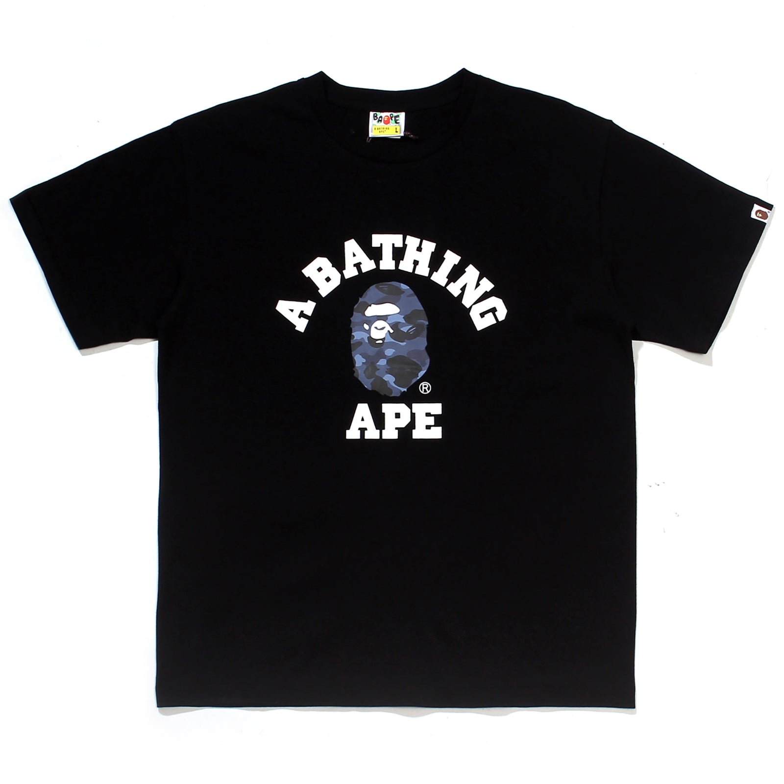 COLOR CAMO COLLEGE T-SHIRT BLACK NAVY | A BATHING APE