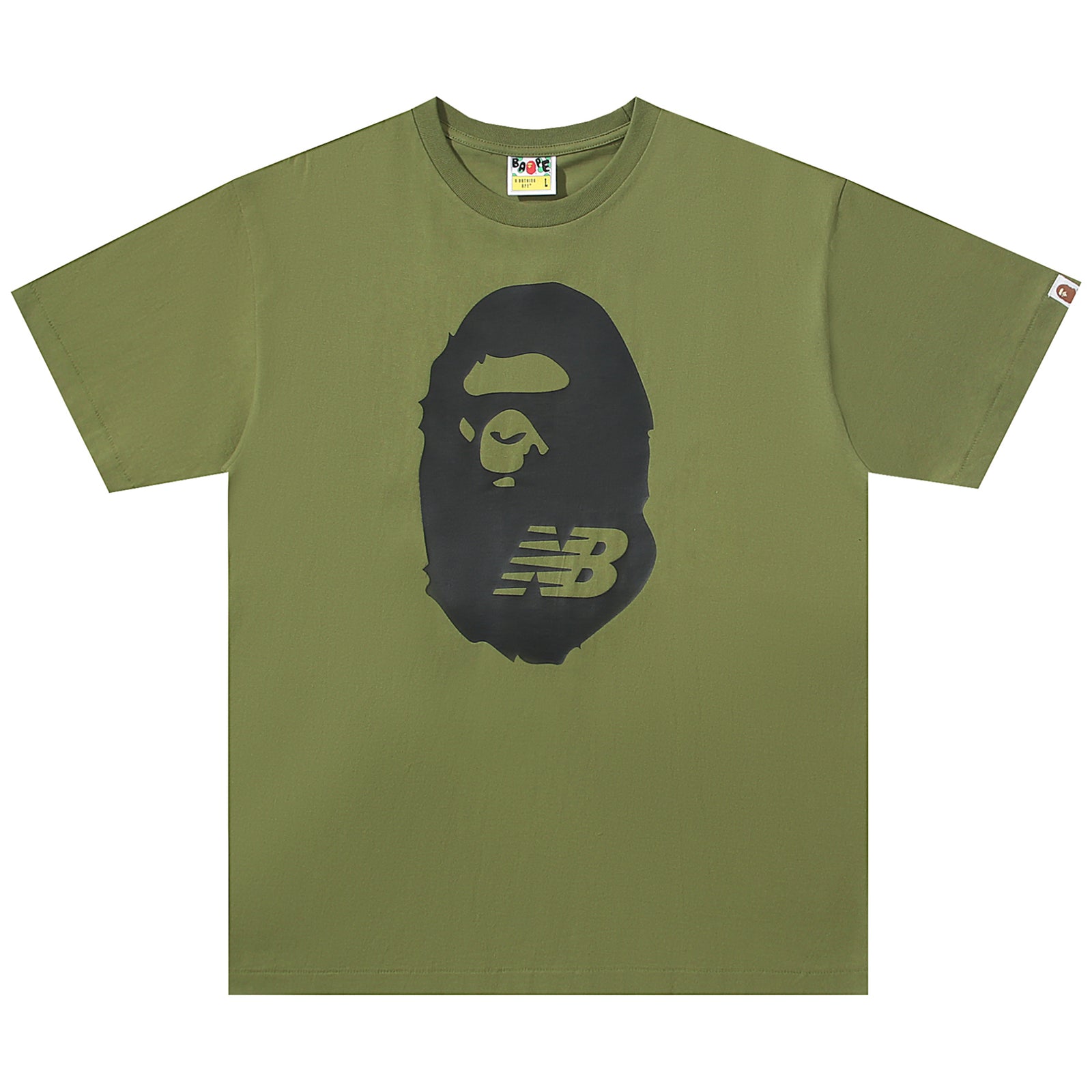 NEW BALANCE APE HEAD T-SHIRT OLIVE | A BATHING APE