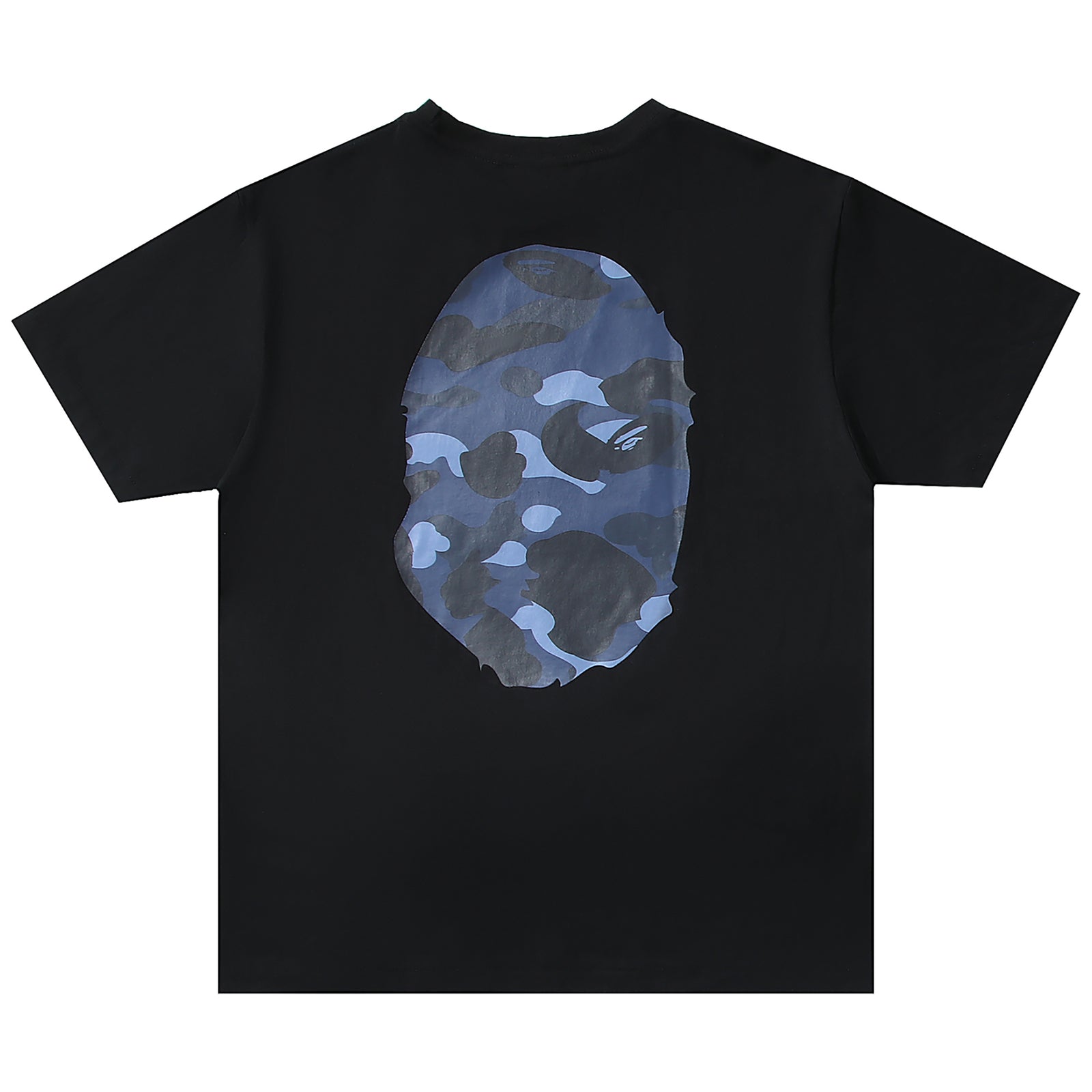 COLOR CAMO BIG APE HEAD T-SHIRT BLACK NAVY | A BATHING APE