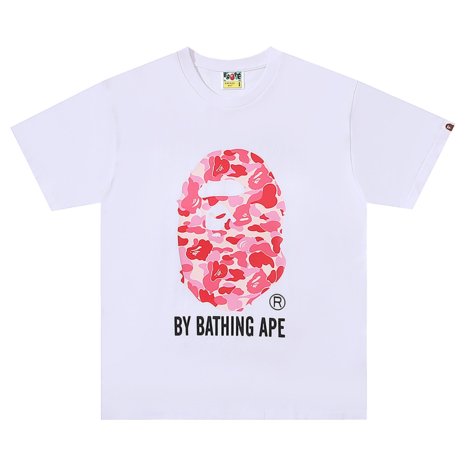 ABC CAMO APE HEAD T-SHIRT WHITE PINK | A BATHING APE