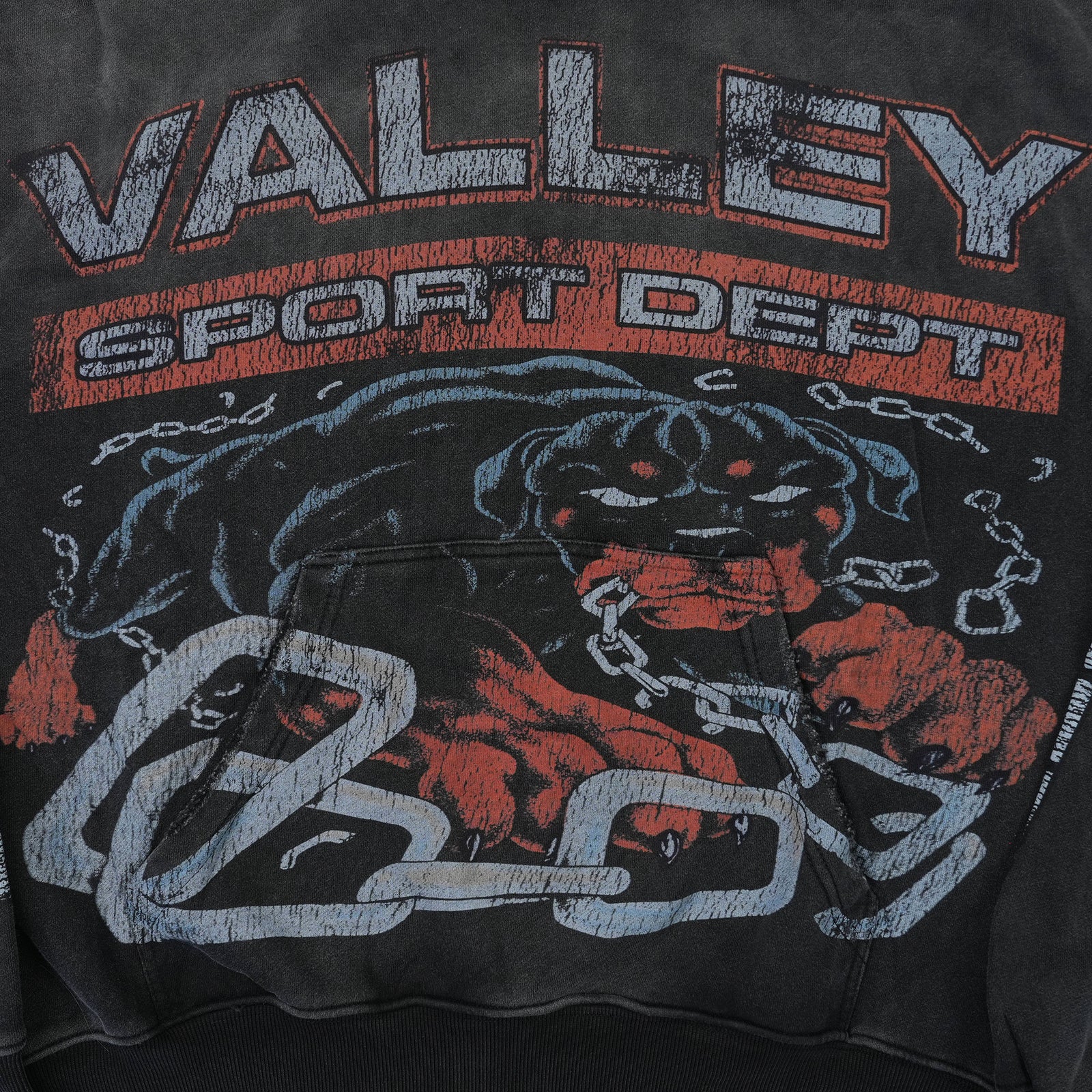 BIG DOG HOODIE SWEATSHIRT VINTAGE BLACK