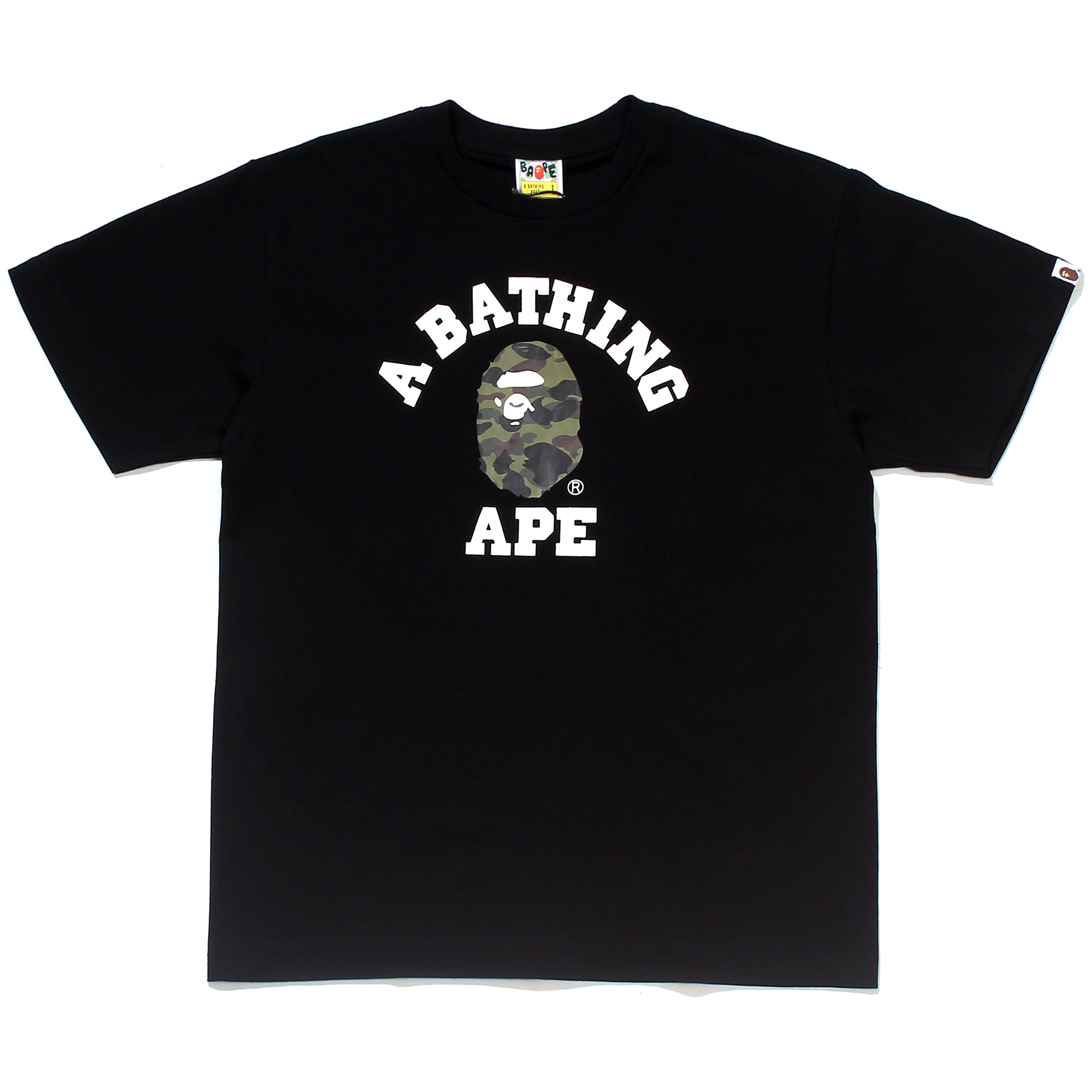 COLOR CAMO COLLEGE T-SHIRT BLACK GREEN | A BATHING APE