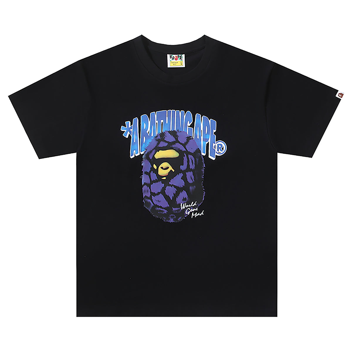 FUR APE HEAD T-SHIRT BLACK | A BATHING APE