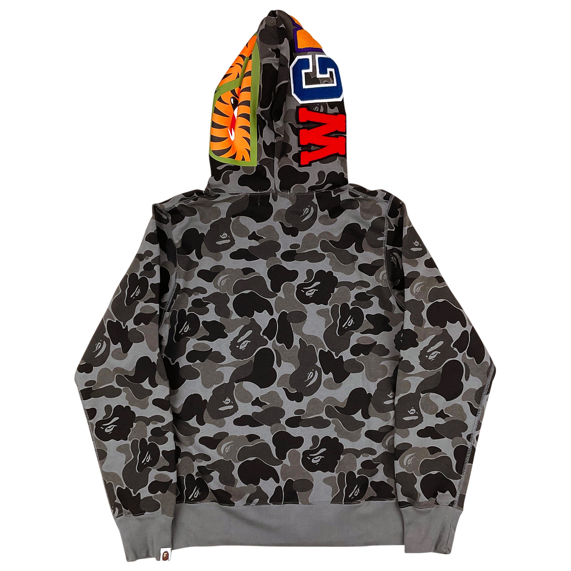 ABC CAMO SHARK WGM HOODIE SWEATSHIRT BLACK | A BATHING APE