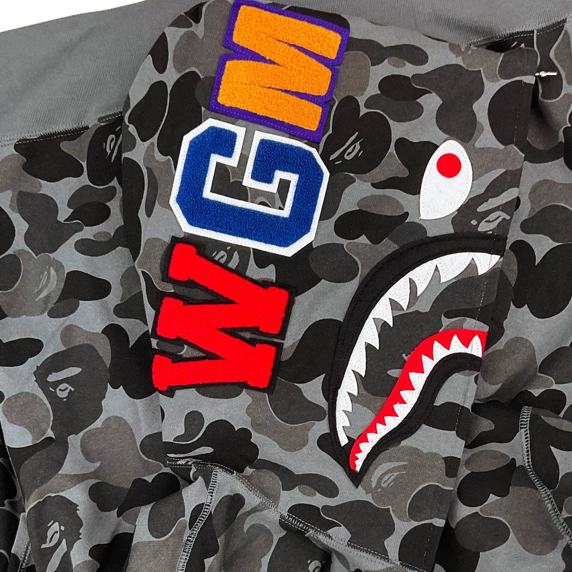 ABC CAMO SHARK WGM HOODIE SWEATSHIRT BLACK | A BATHING APE