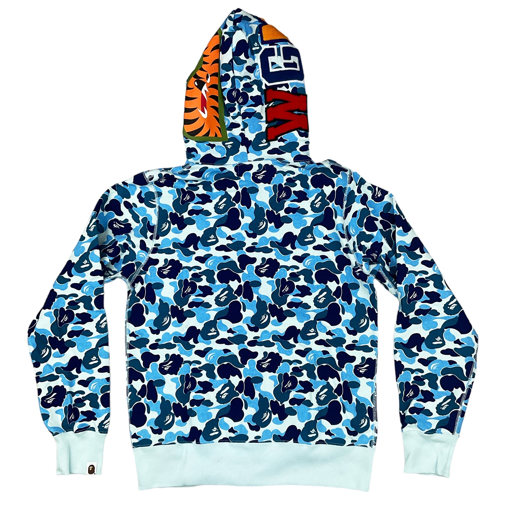 Bape blue camo shark hoodie sale