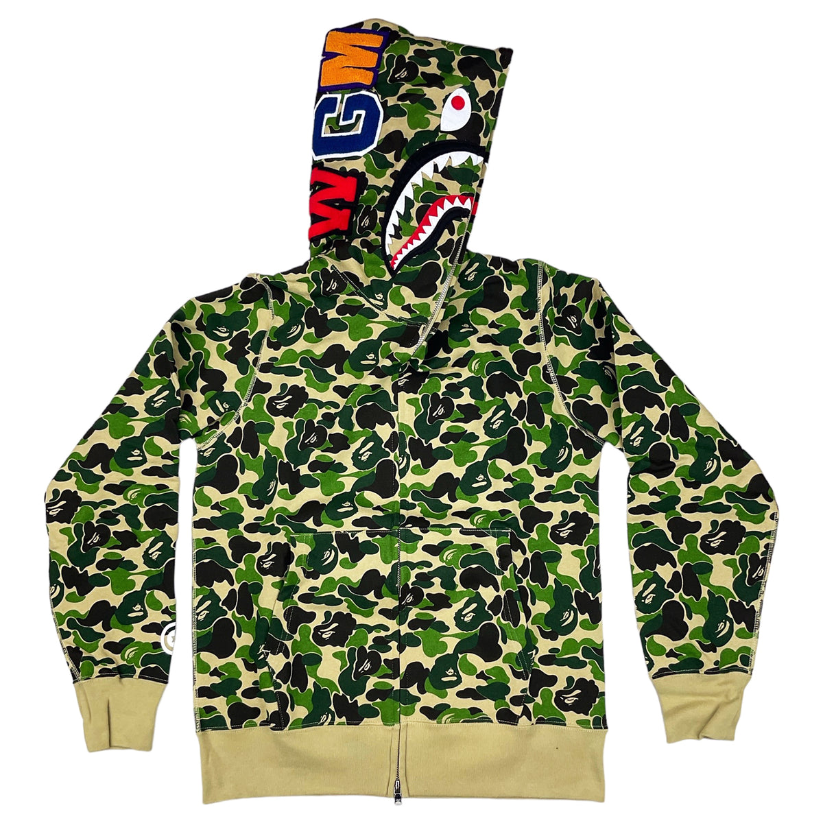 ABC CAMO SHARK WGM HOODIE SWEATSHIRT GREEN | A BATHING APE