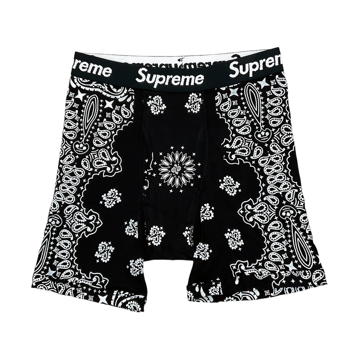 HANES BANDANA BOXER BRIEFS BLACK