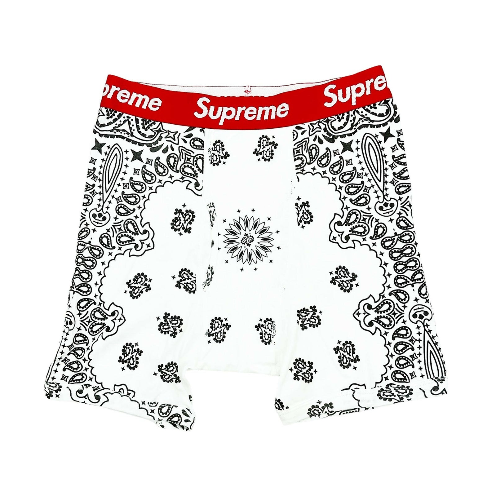 HANES BANDANA BOXER BRIEFS WHITE