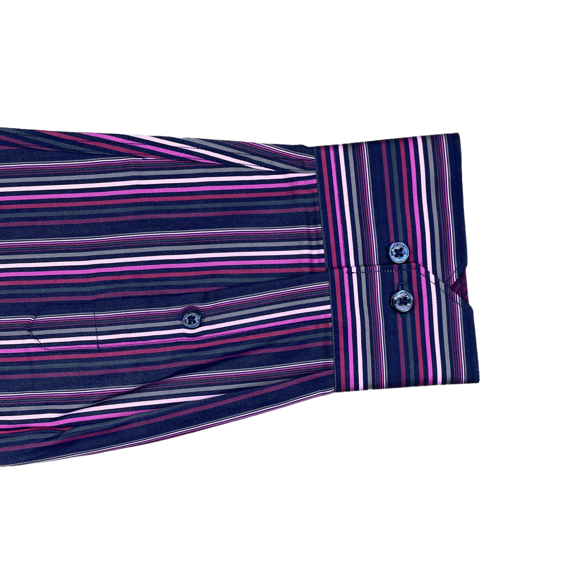 BARCODE STRIPED LONG SLEEVE SHIRT PURPLE PINK