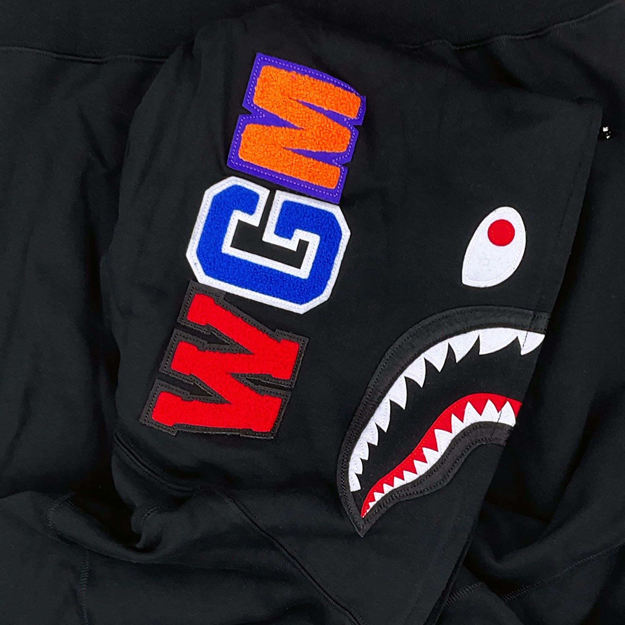 SHARK WGM HOODIE SWEATSHIRT BLACK | A BATHING APE