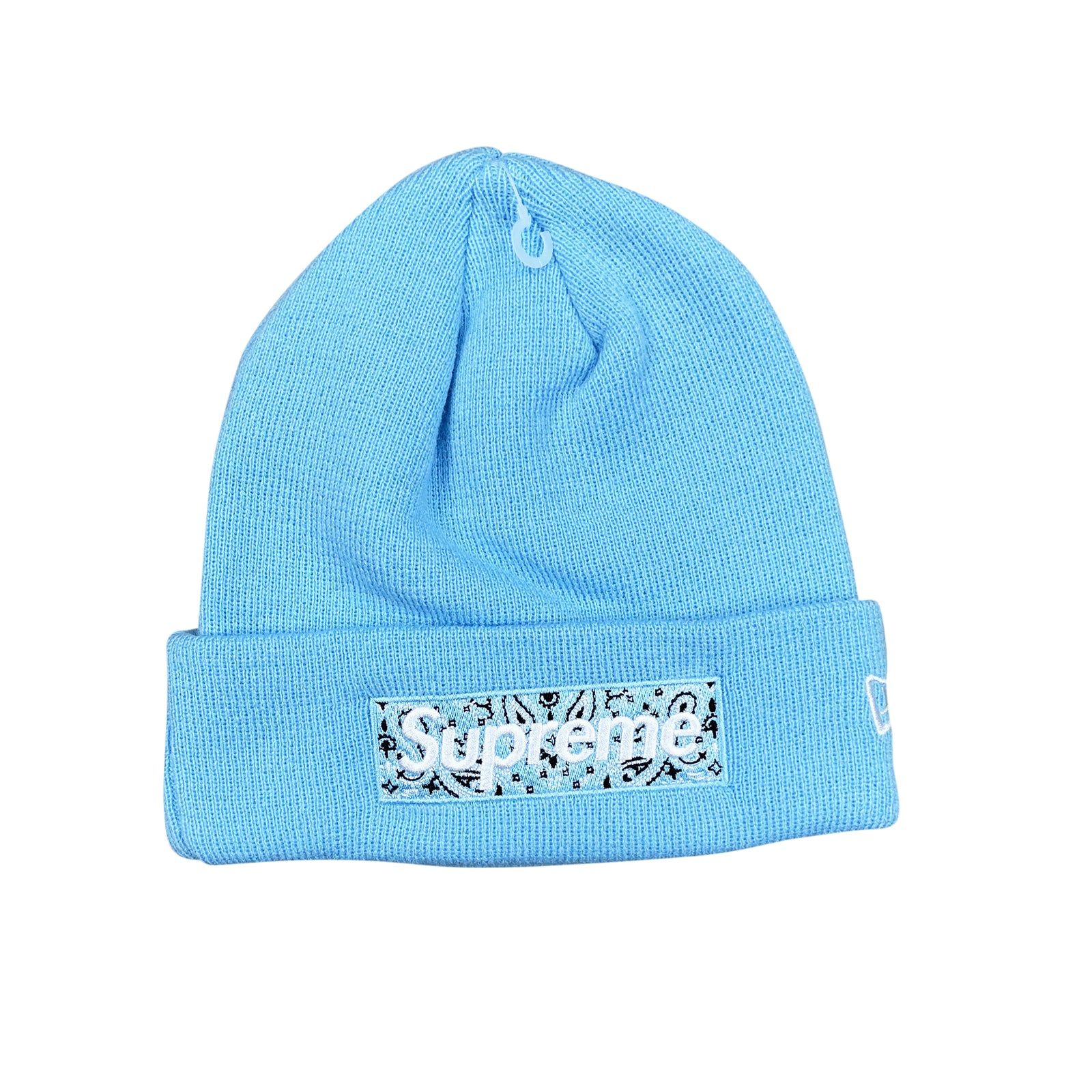 Supreme x New Era FW19 Bandana Box Logo Light Blue store Beanie