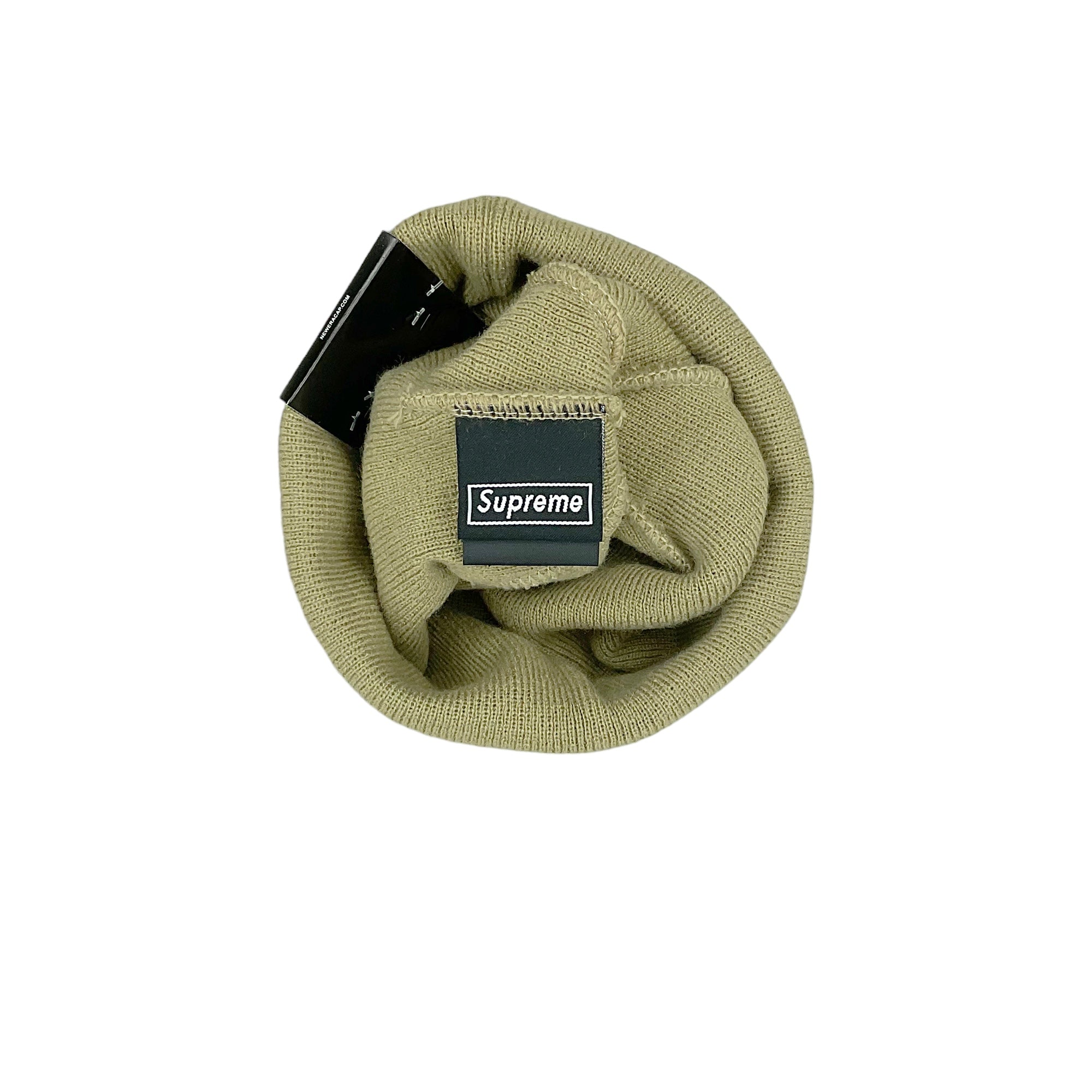 NEW ERA BOX LOGO BEANIE DARK SAND (FW23)