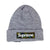 NEW ERA BOX LOGO BEANIE HEATHER GREY (FW23)