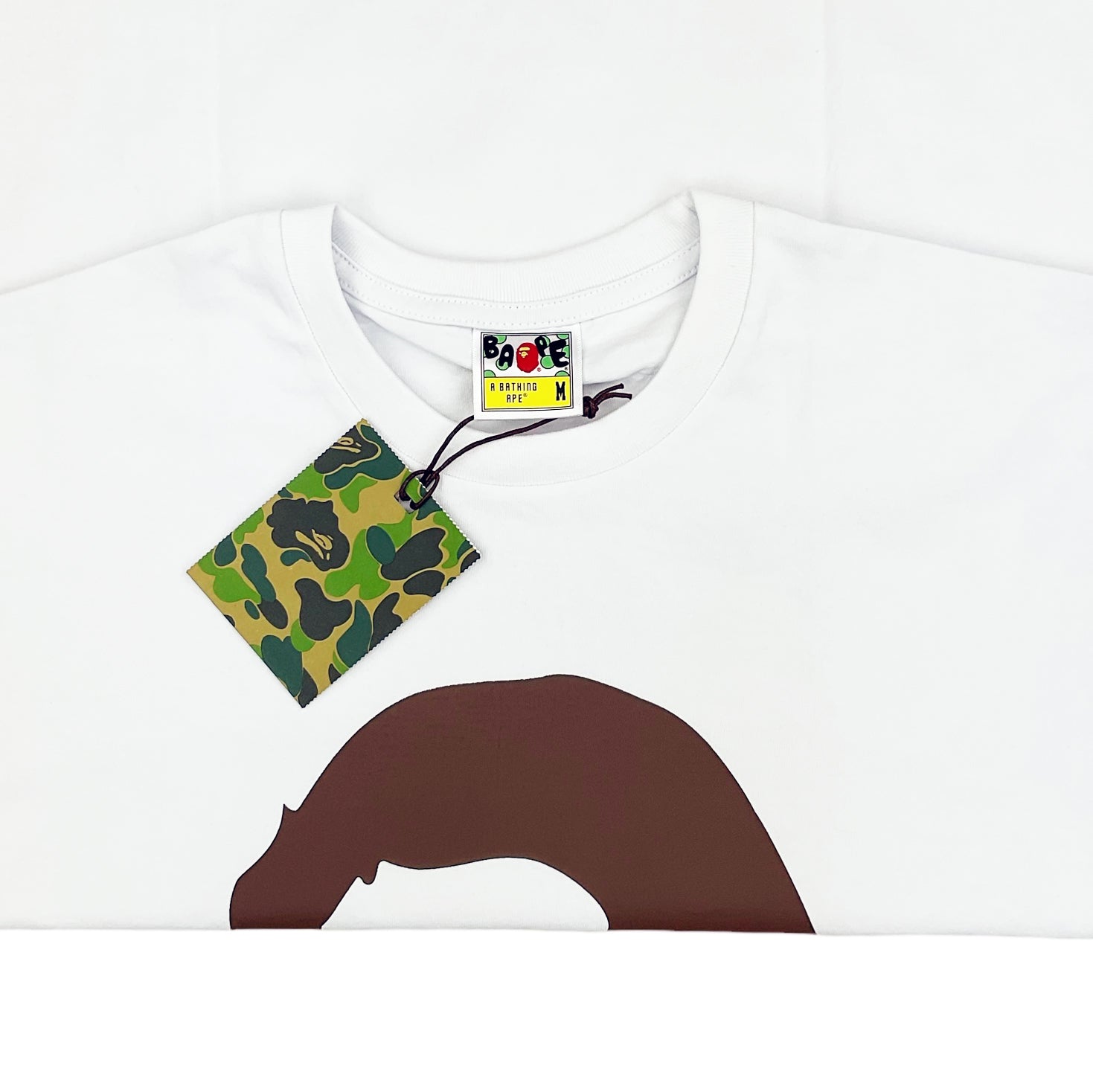 BIG APE HEAD T-SHIRT WHITE BROWN | A BATHING APE