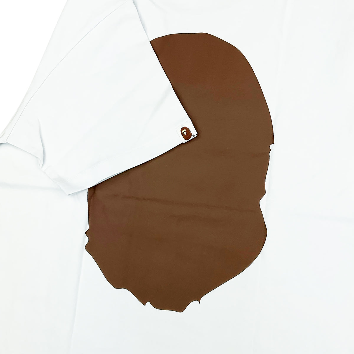 BIG APE HEAD T-SHIRT WHITE BROWN | A BATHING APE