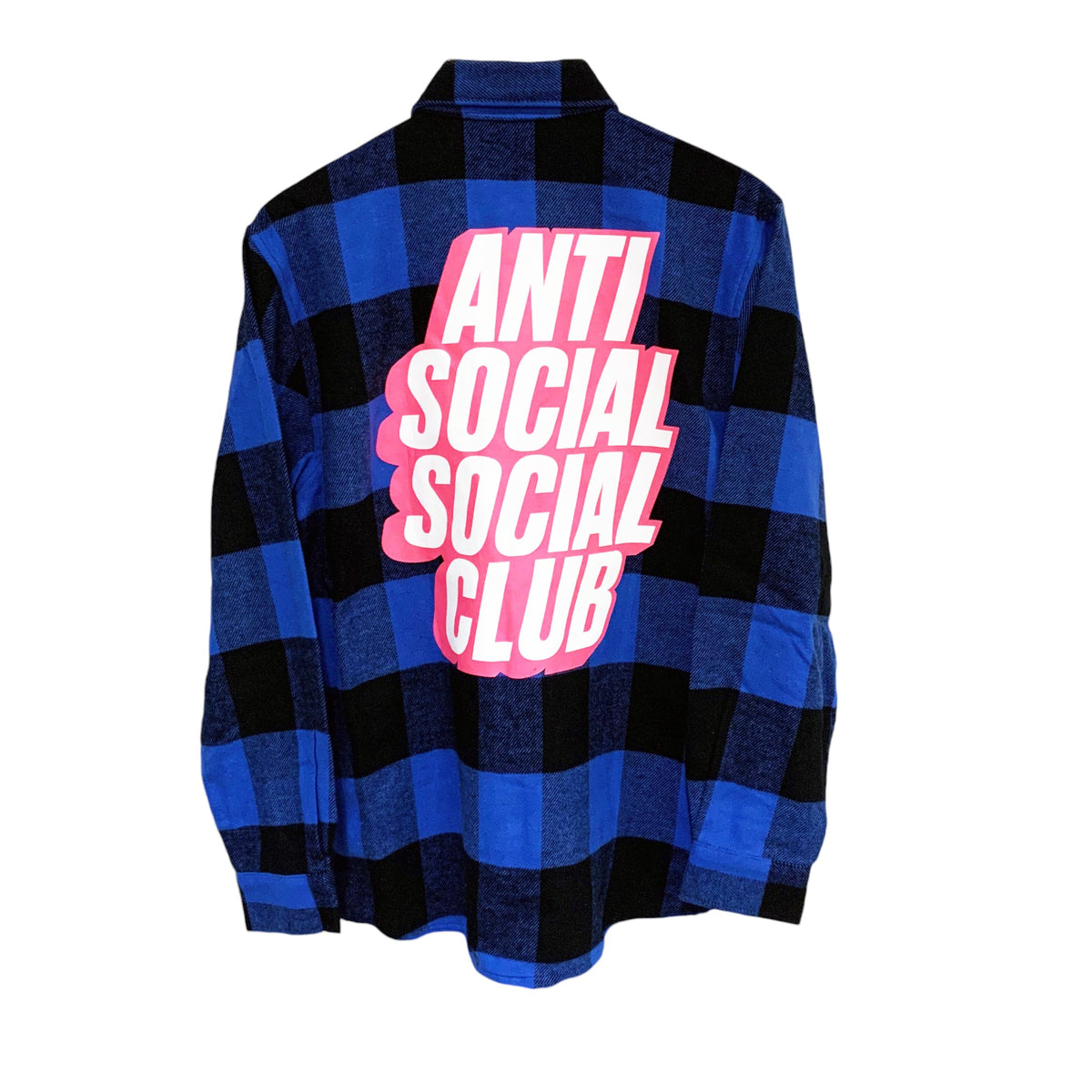 BLOCKED LOGO FLANNEL LONG SLEEVE SHIRT BLUE | ASSC