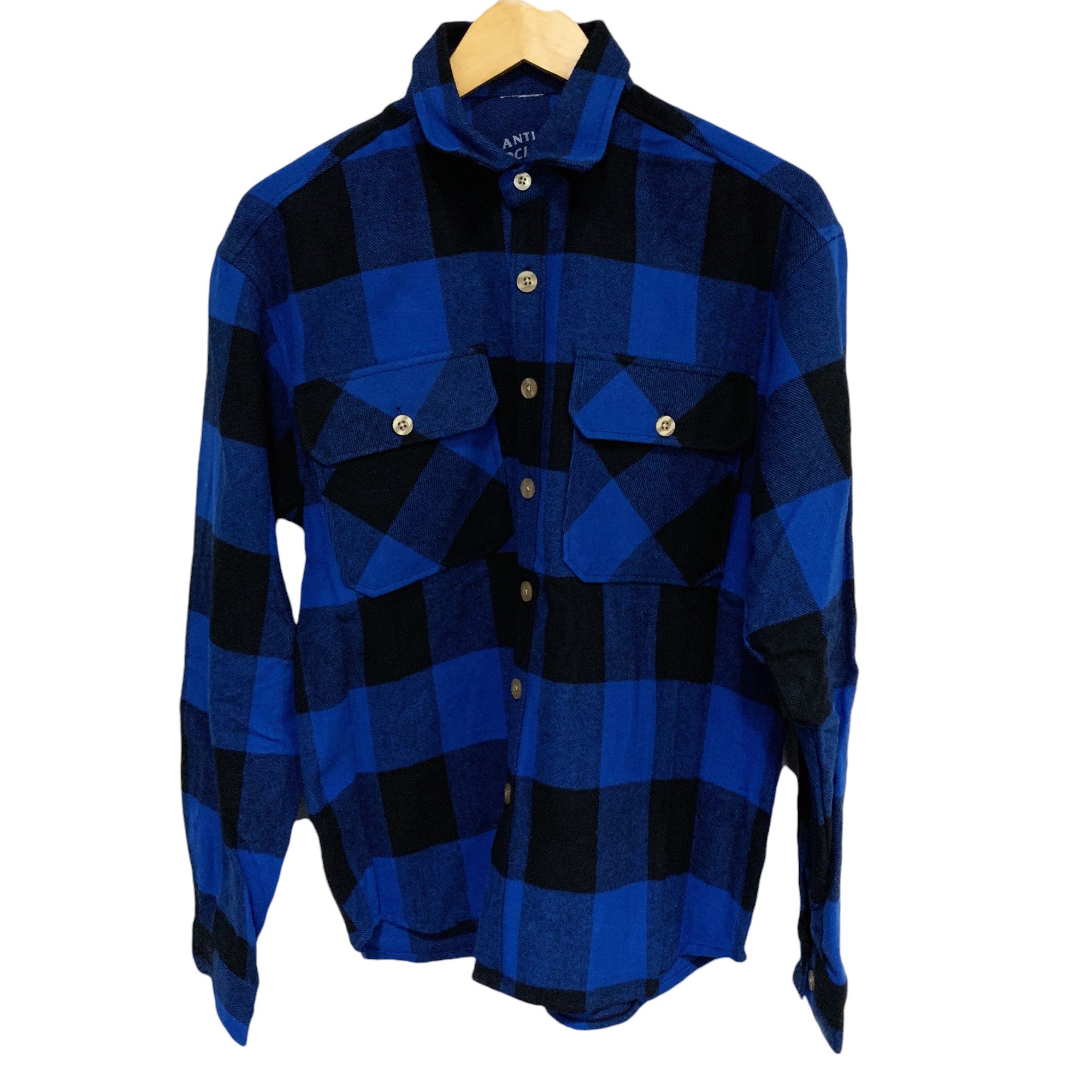 BLUR FLANNEL LONG SLEEVE SHIRT BLUE | ASSC