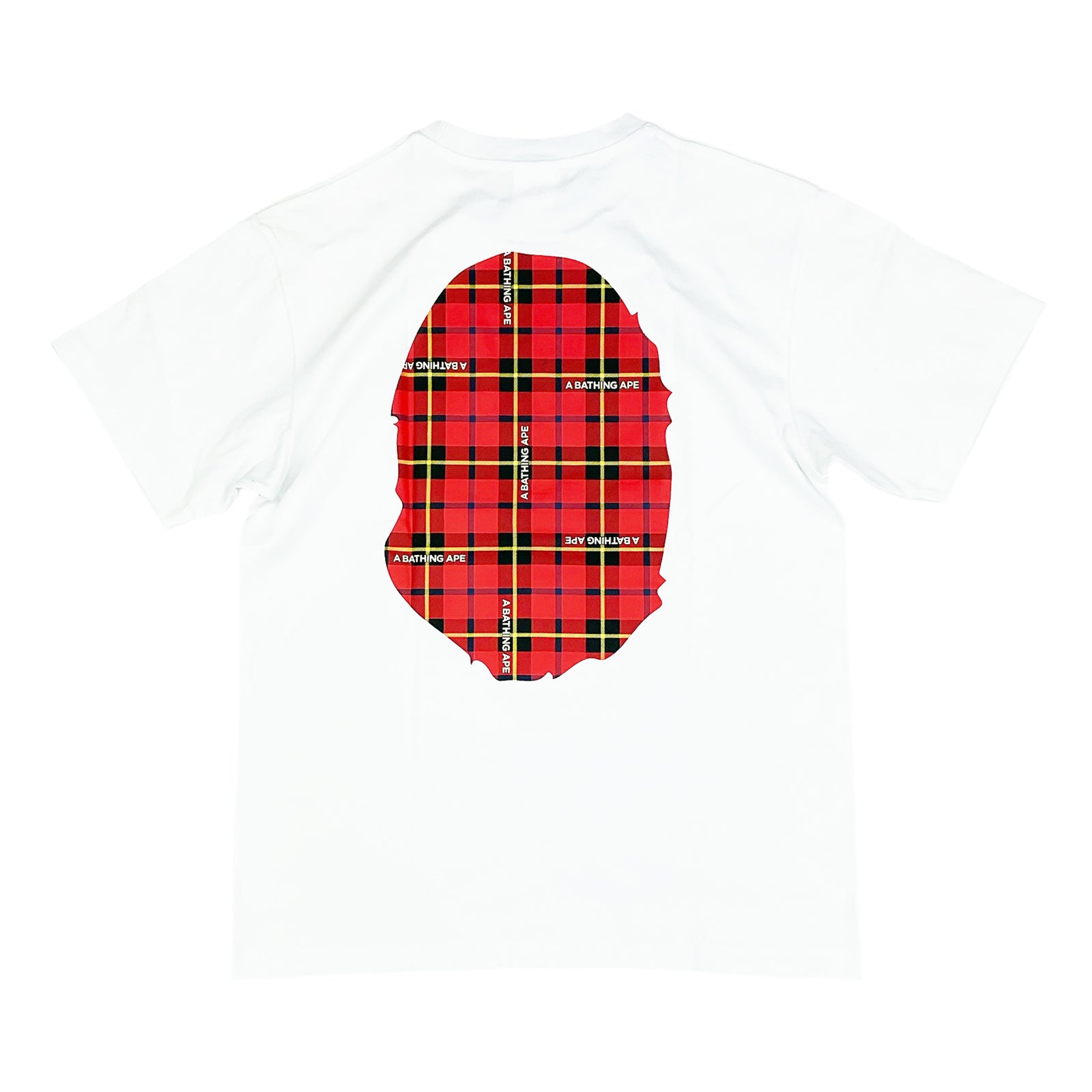 Brand New Bape high quality White Logo Check Plaid Tee Size Small