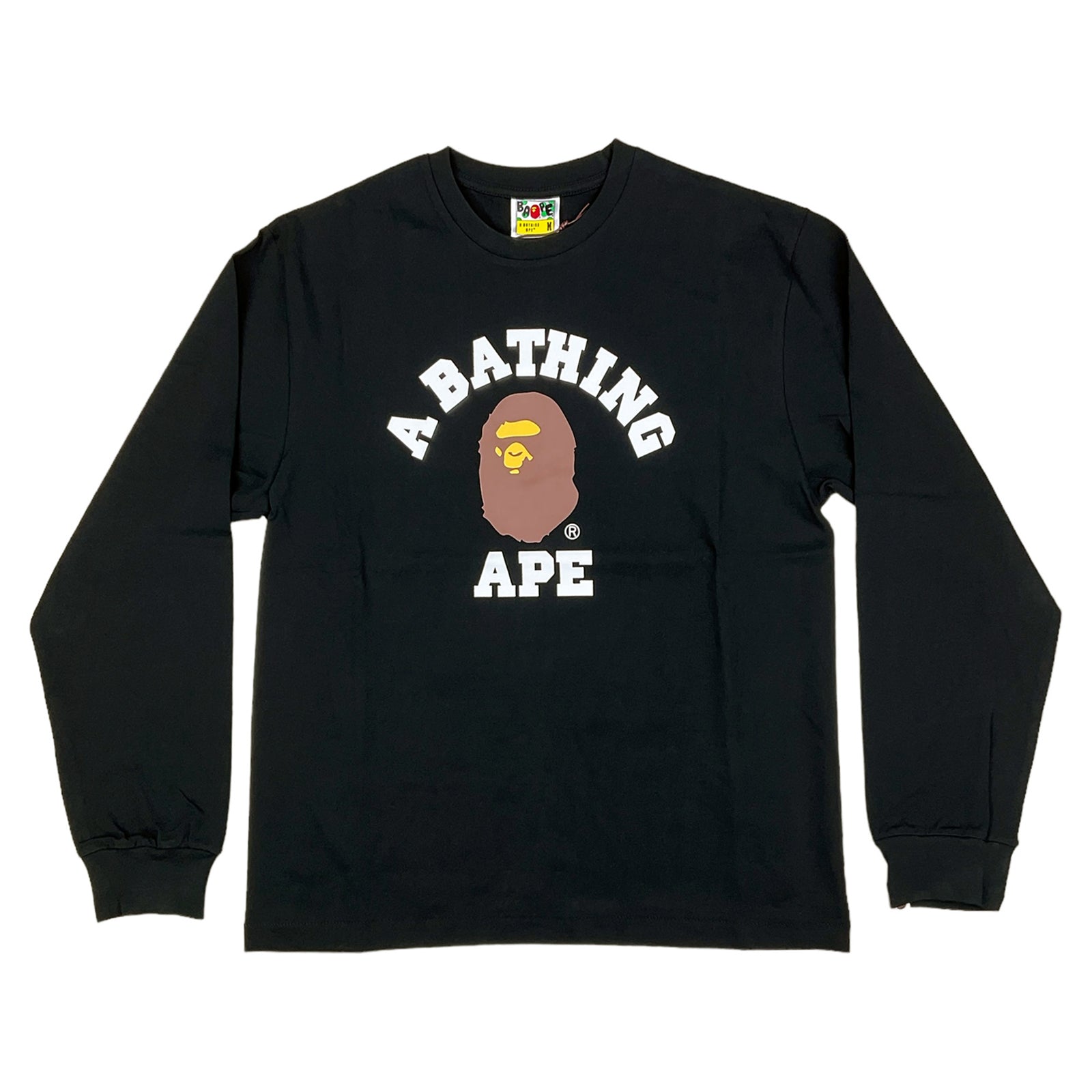 COLLEGE LONG SLEEVE T-SHIRT BLACK | A BATHING APE