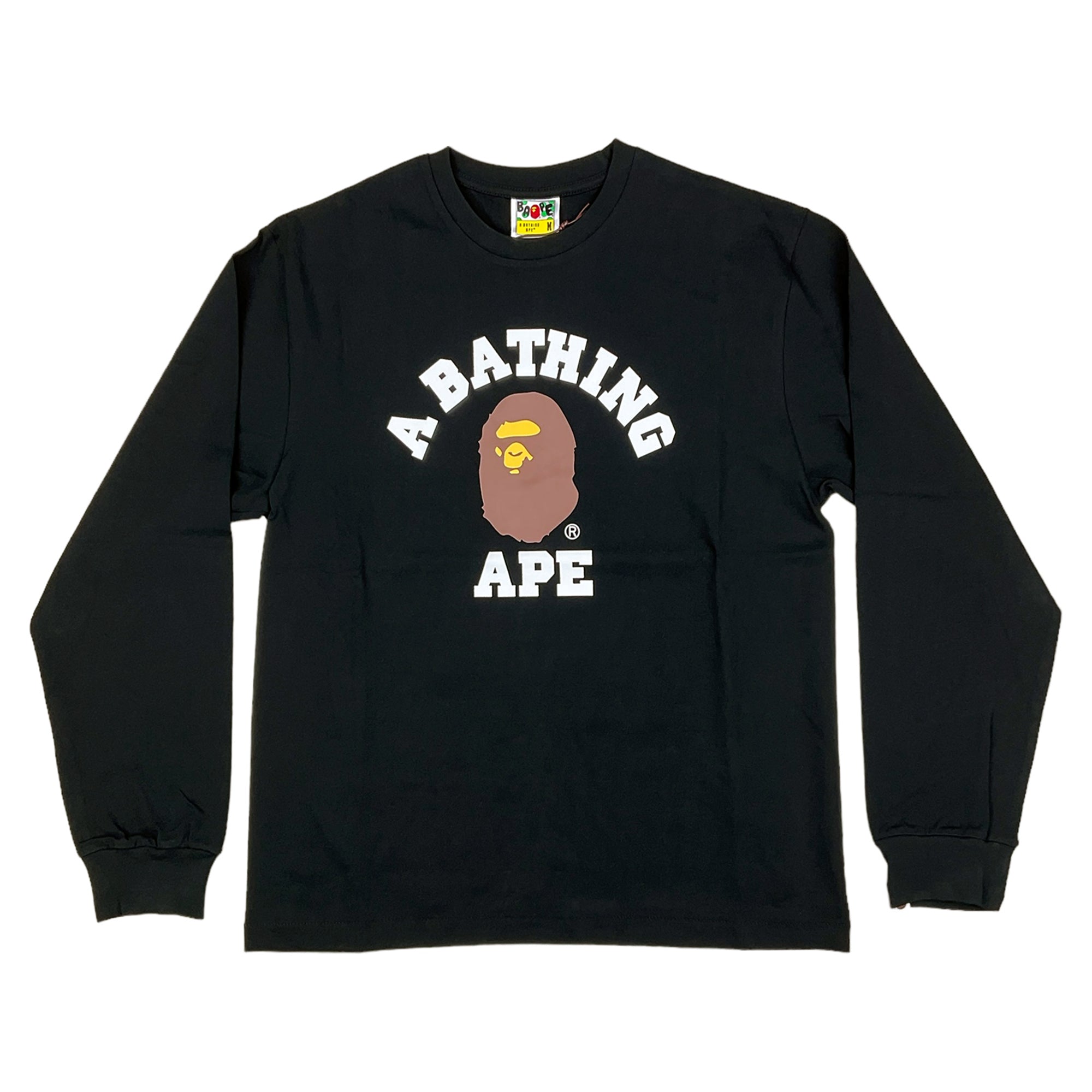 COLLEGE LONG SLEEVE T-SHIRT BLACK | A BATHING APE