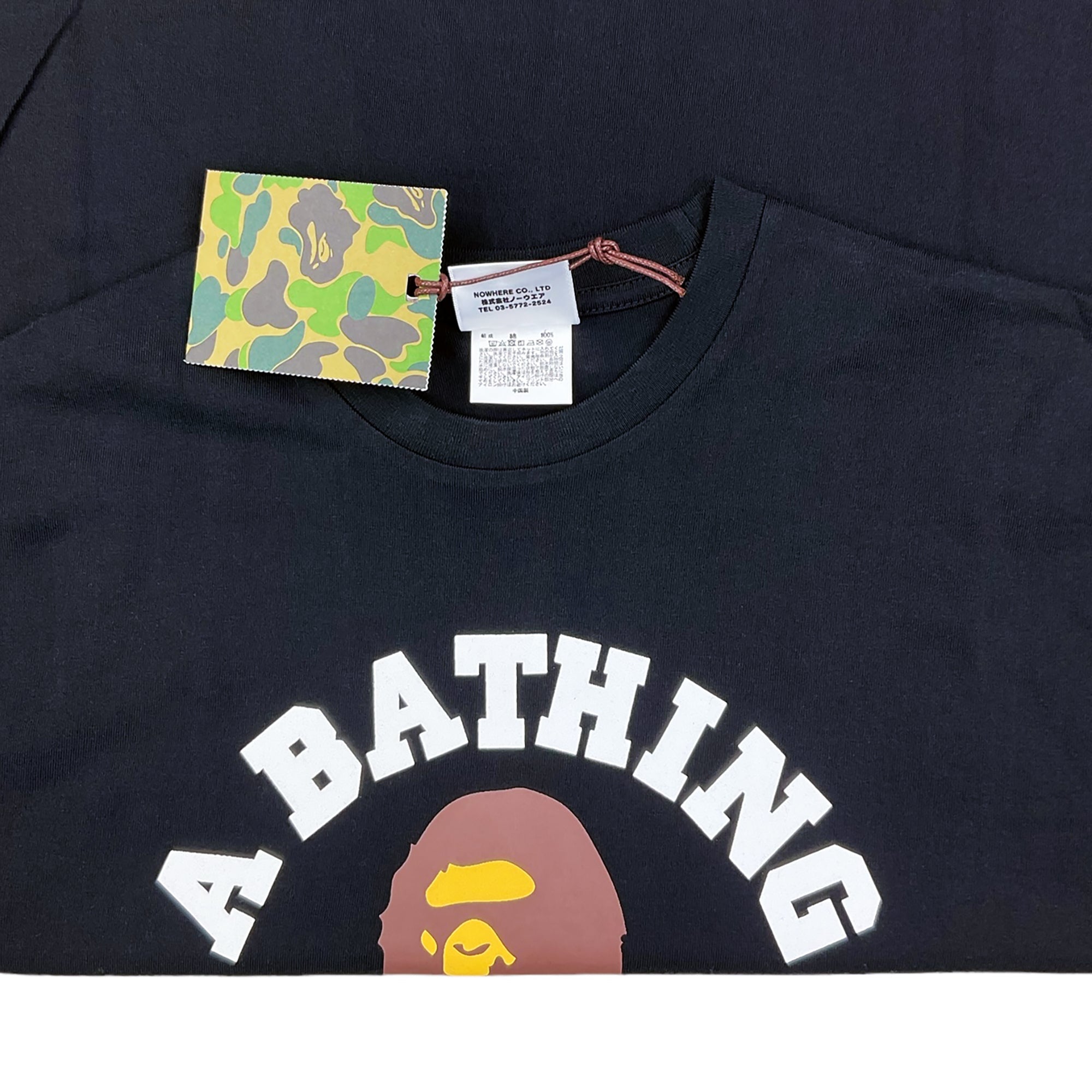COLLEGE LONG SLEEVE T-SHIRT BLACK | A BATHING APE