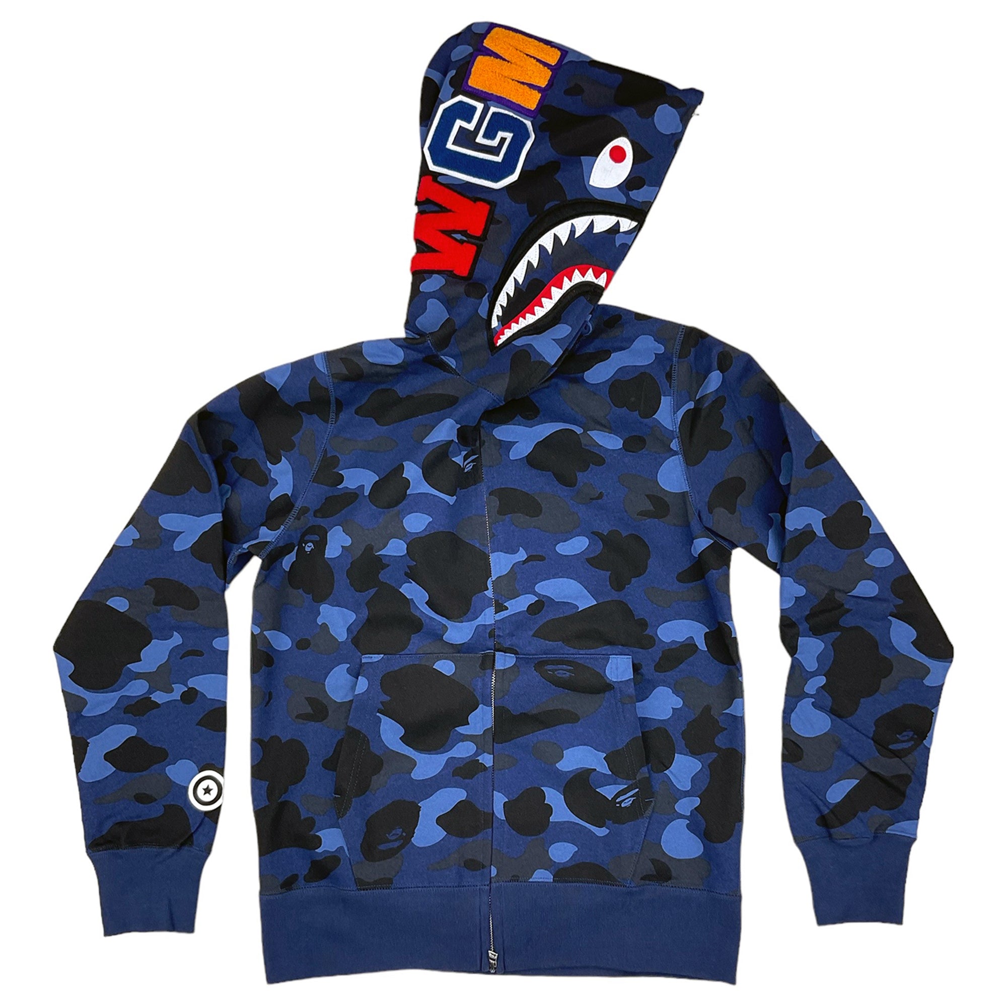 BAPE Color Camo Shark WGM Hoodie Sweatshirt Blue A Bathing Ape 0riginalFeet