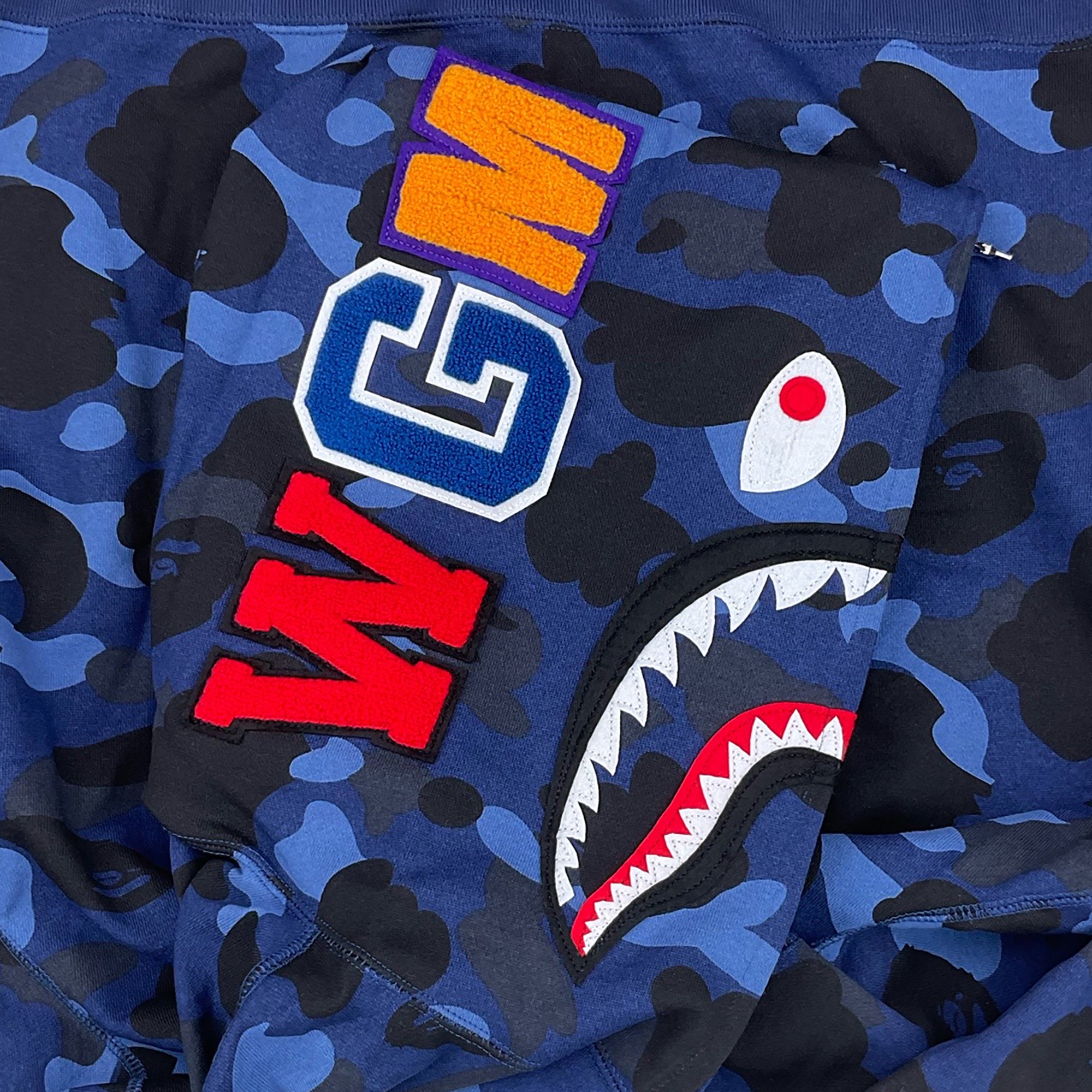 COLOR CAMO SHARK WGM HOODIE SWEATSHIRT BLUE | A BATHING APE