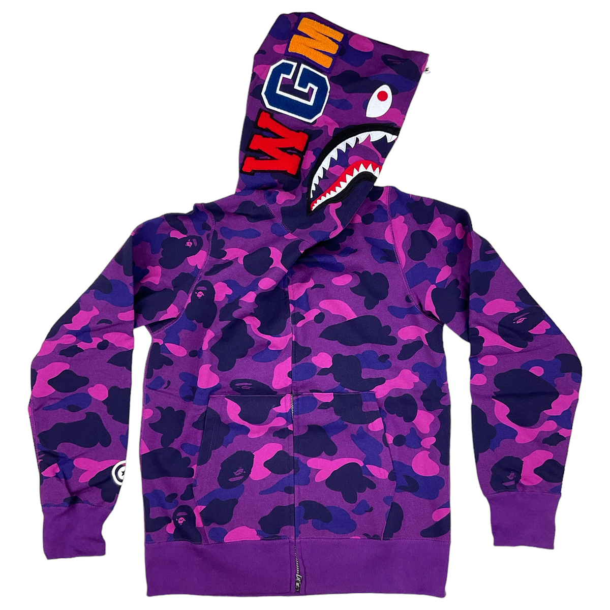 COLOR CAMO SHARK WGM HOODIE SWEATSHIRT PURPLE | A BATHING APE