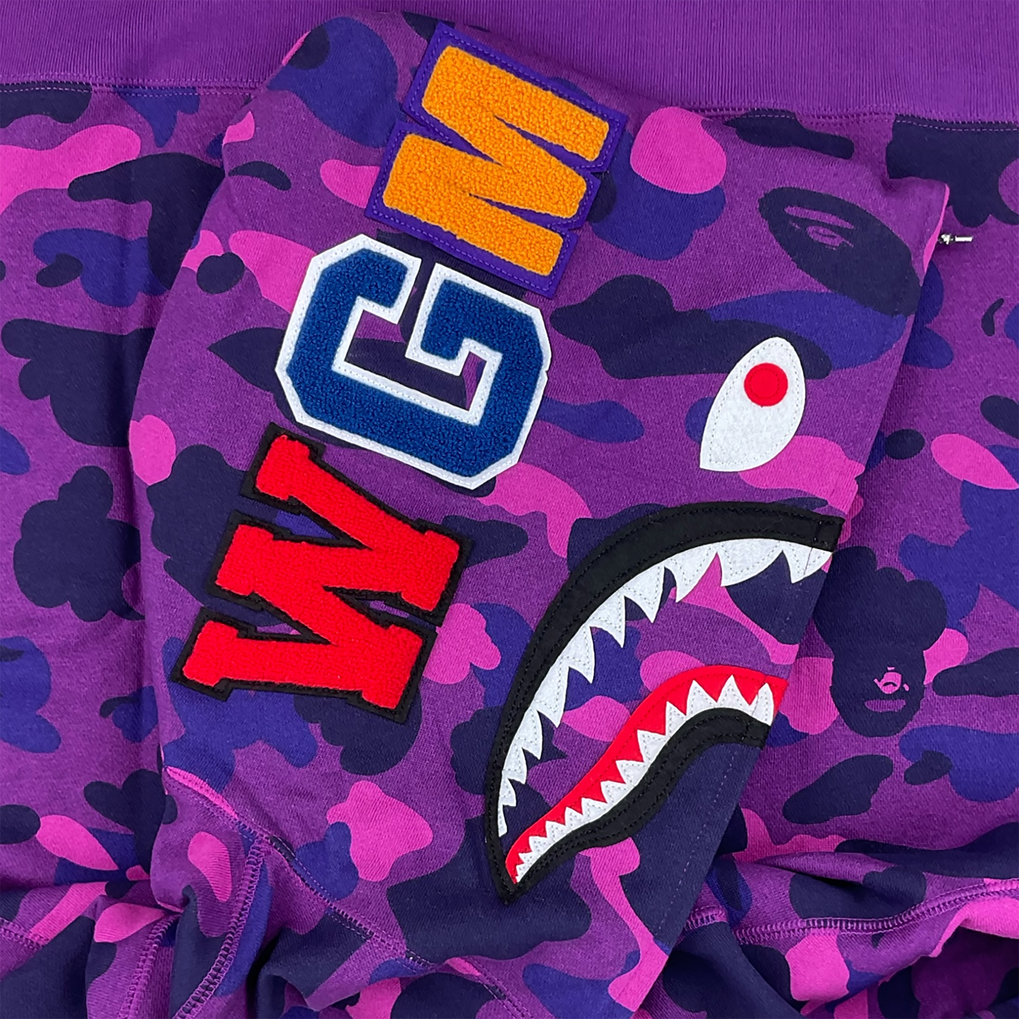 COLOR CAMO SHARK WGM HOODIE SWEATSHIRT PURPLE | A BATHING APE