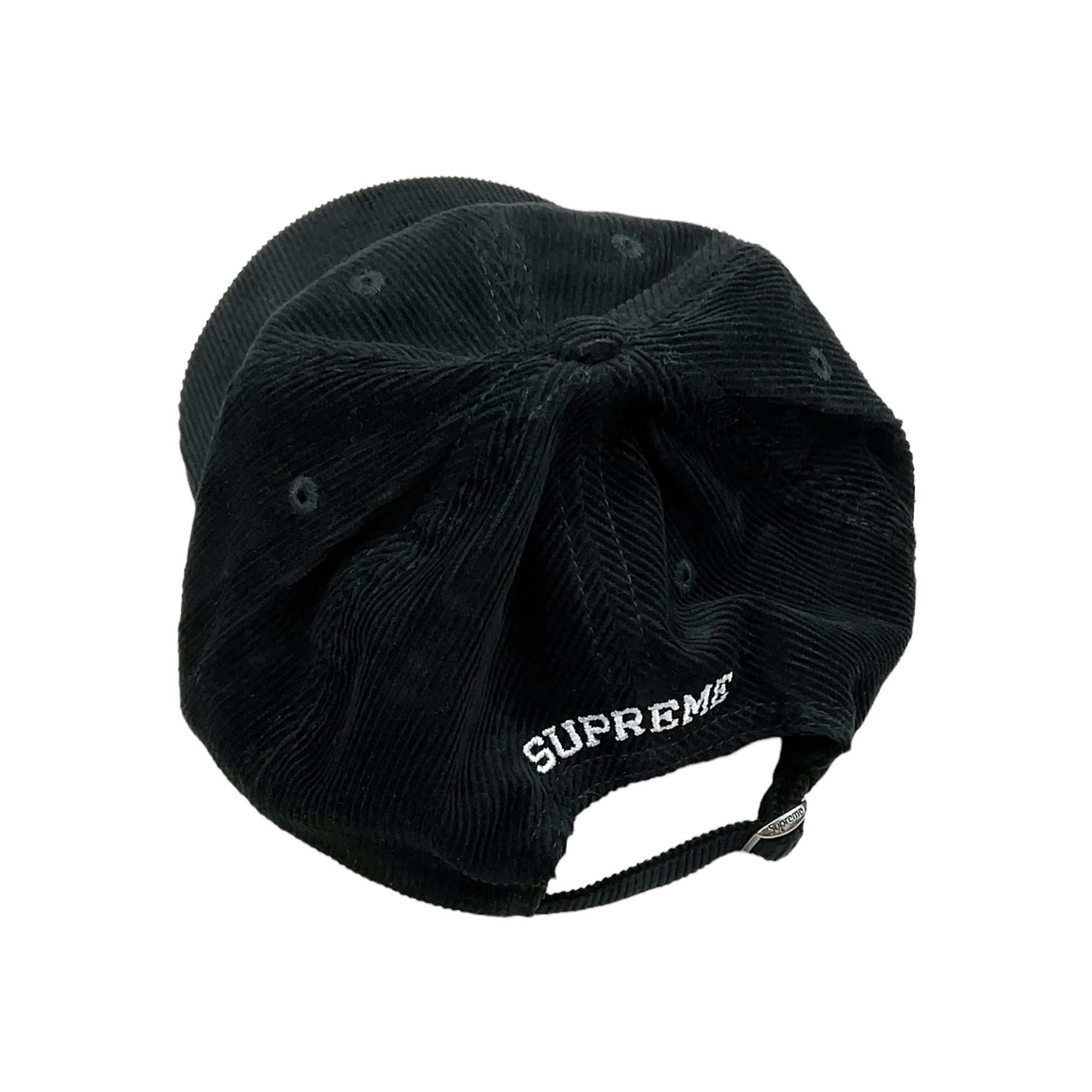 FINE WALE CORDUROY S LOGO 6-PANEL CAP BLACK (SS21)