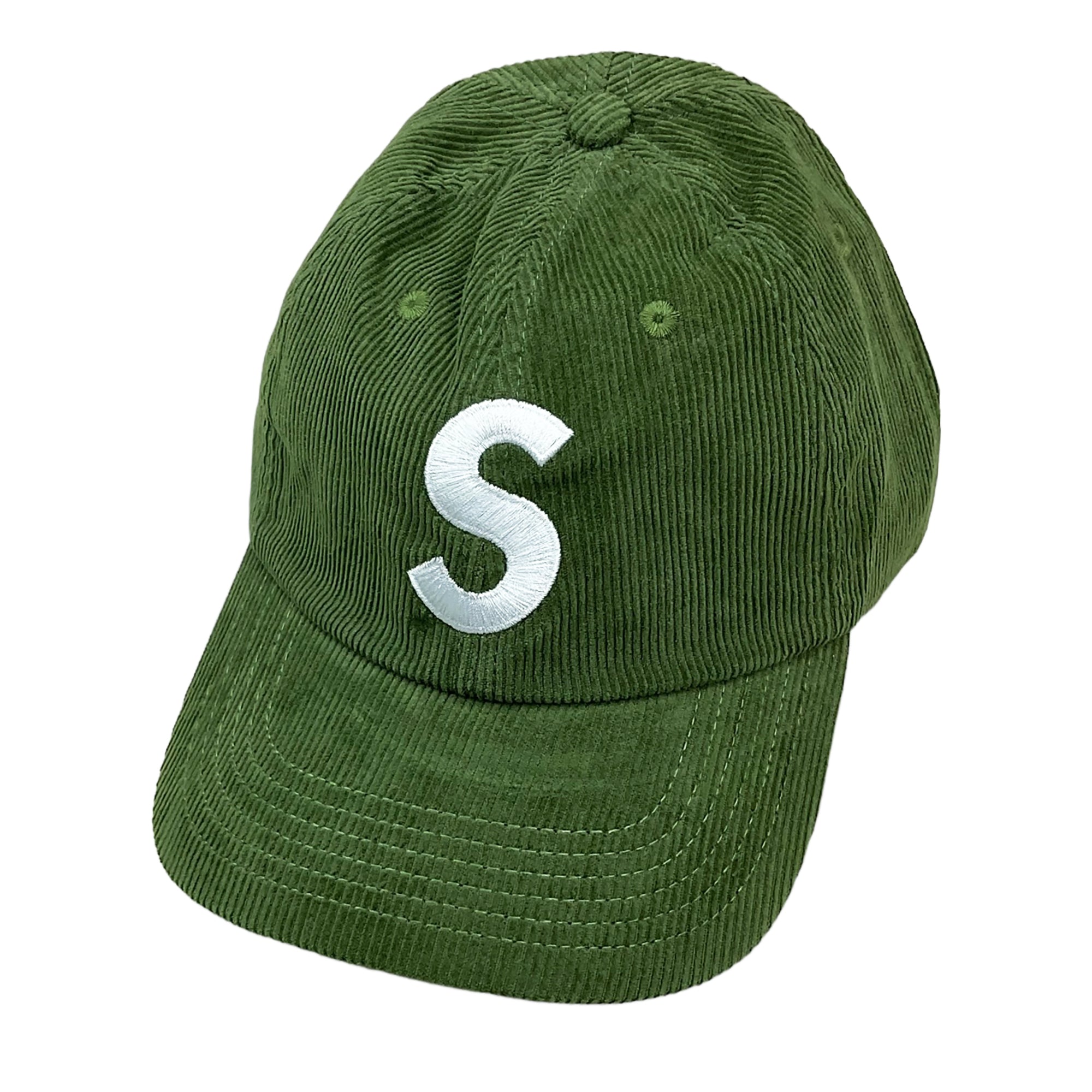 FINE WALE CORDUROY S LOGO 6-PANEL CAP OLIVE (SS21)