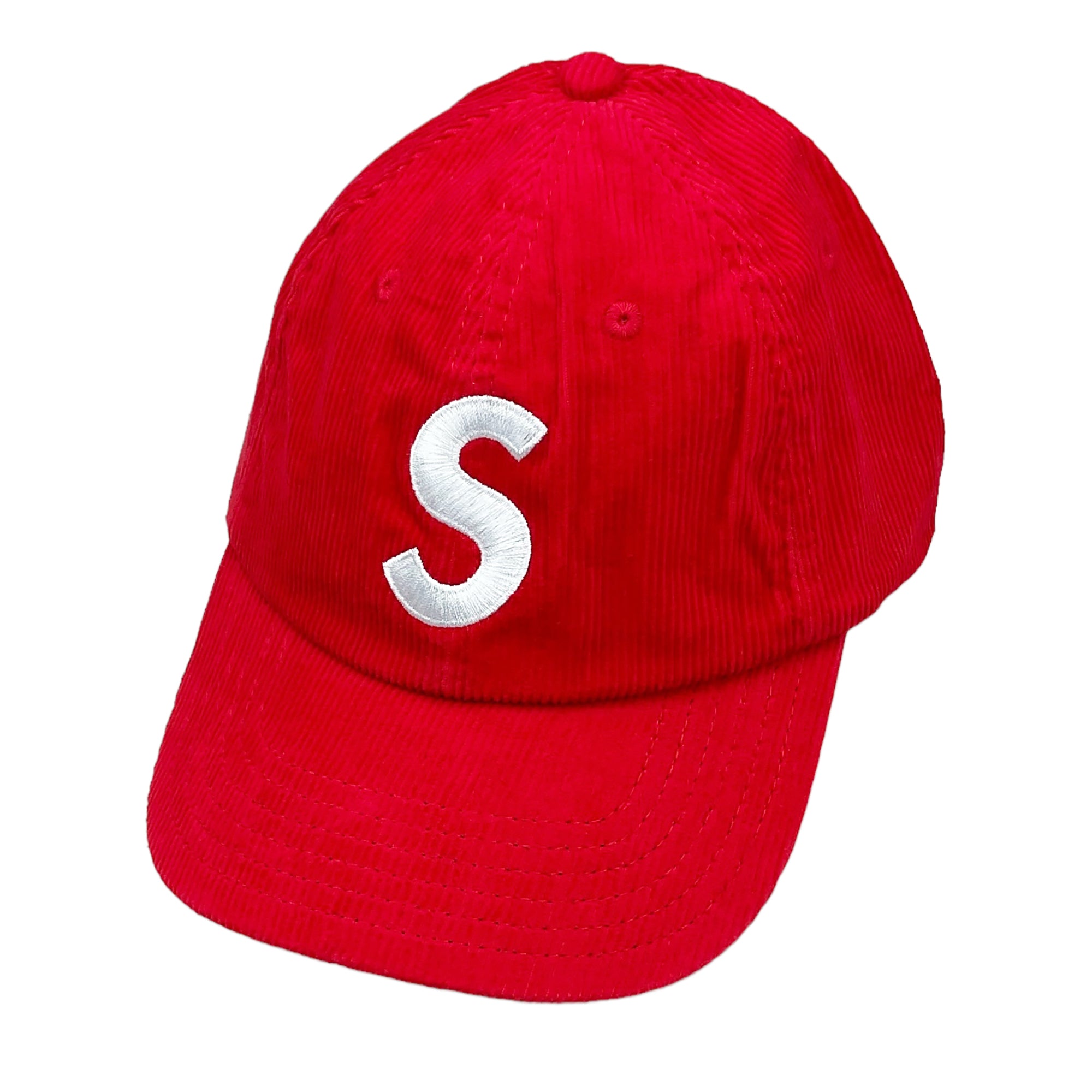 FINE WALE CORDUROY S LOGO 6-PANEL CAP RED (SS21)