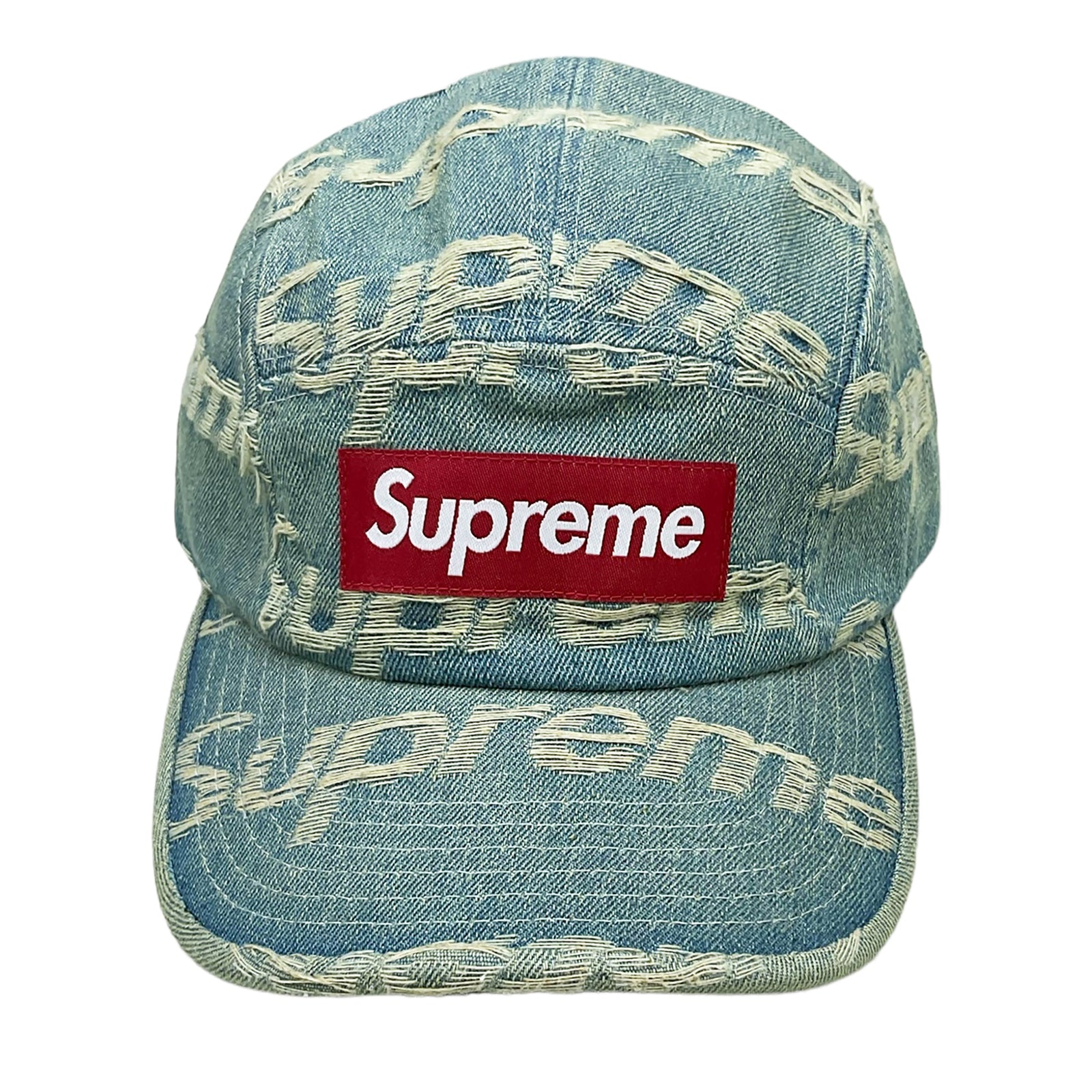 FRAYED LOGOS DENIM 5-PANEL CAMP CAP BLUE (SS21)