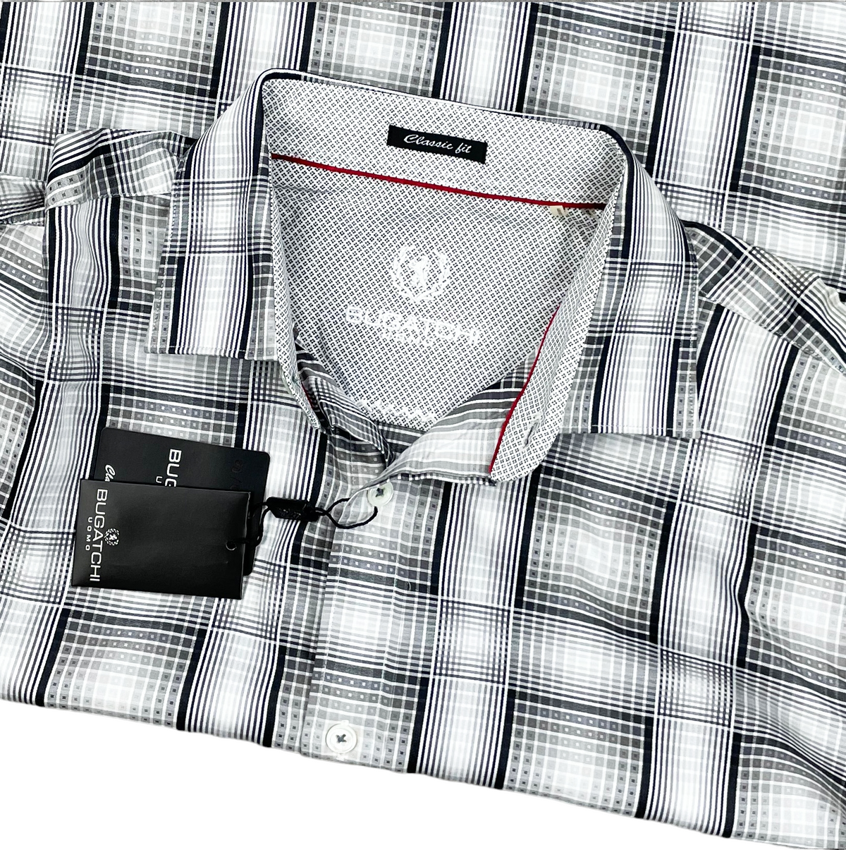 GEOMETRIC LONG SLEEVE SHIRT SILVER BLACK