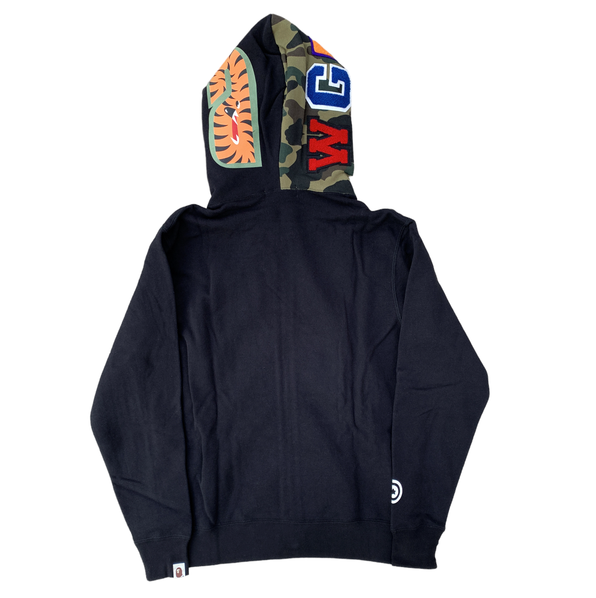 GREEN HALF CAMO SHARK WGM HOODIE SWEATSHIRT BLACK | A BATHING APE