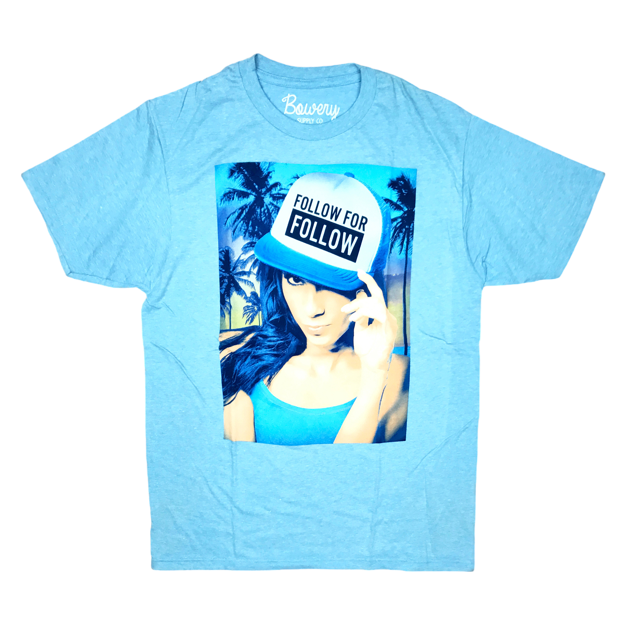 FOLLOW FOR FOLLOW T-SHIRT SKY BLUE