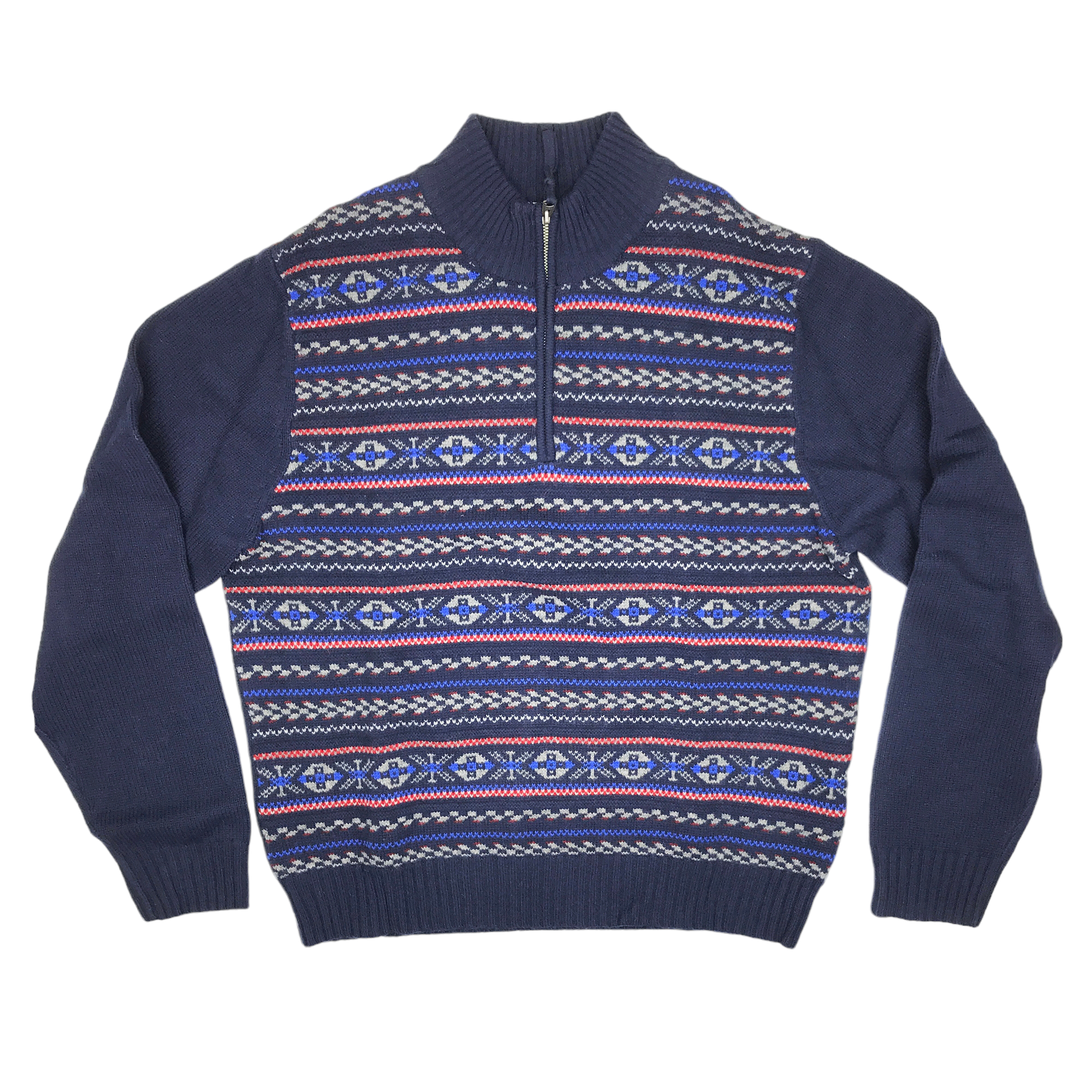 WOOL NOVA 1/4 ZIP PULLOVER SWEATER NAVY