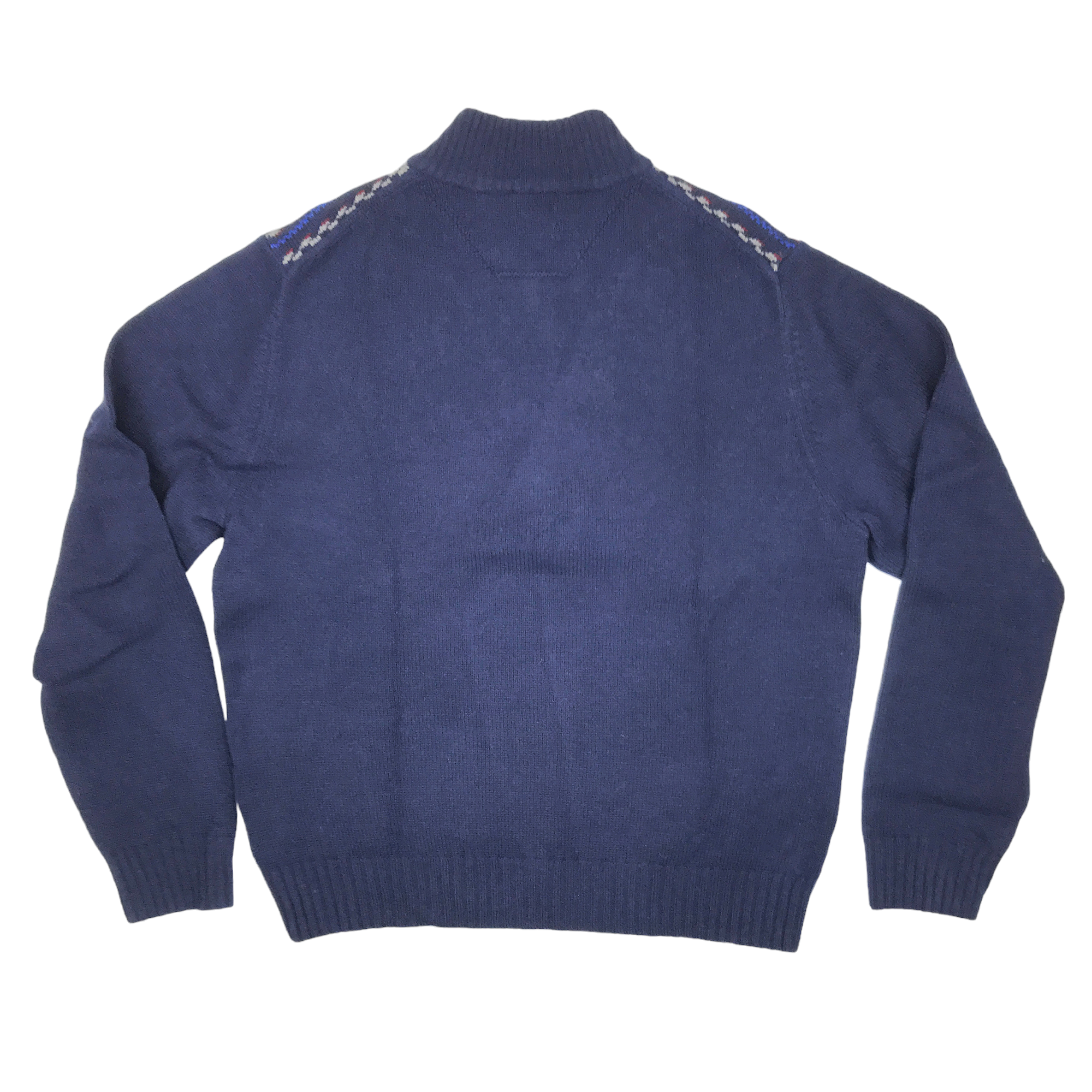 WOOL NOVA 1/4 ZIP PULLOVER SWEATER NAVY