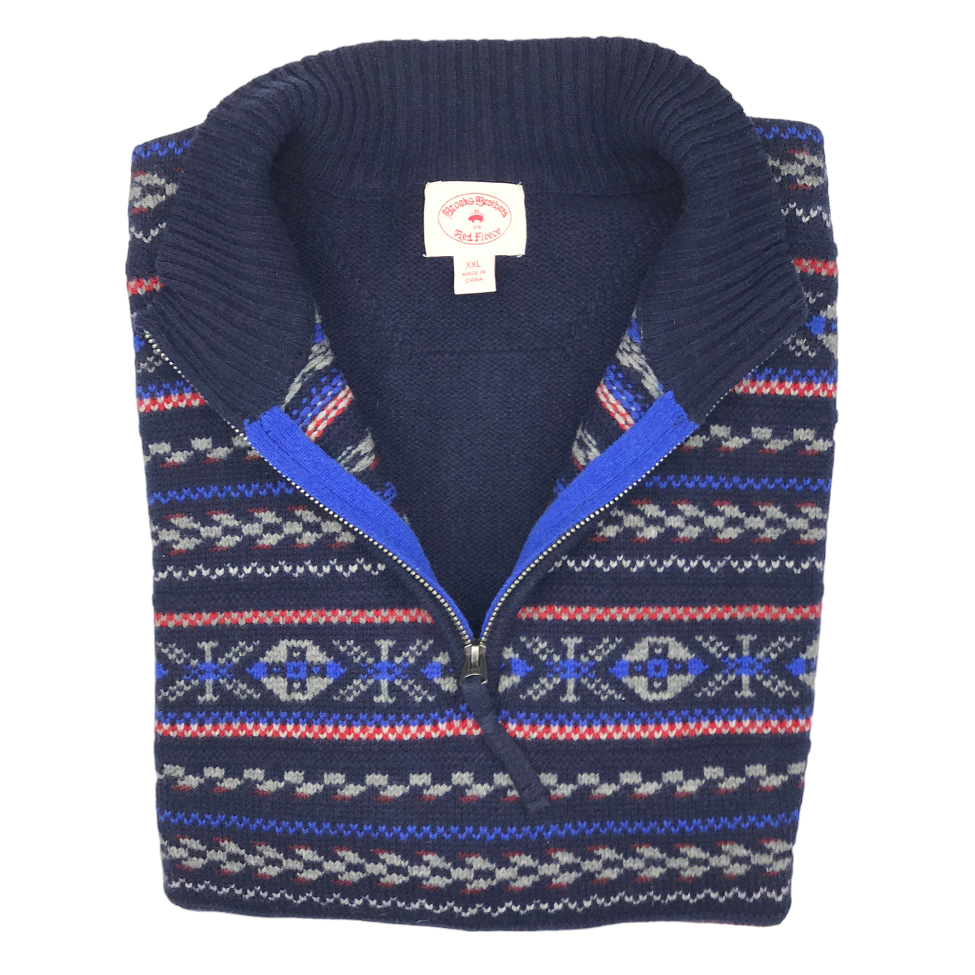 WOOL NOVA 1/4 ZIP PULLOVER SWEATER NAVY