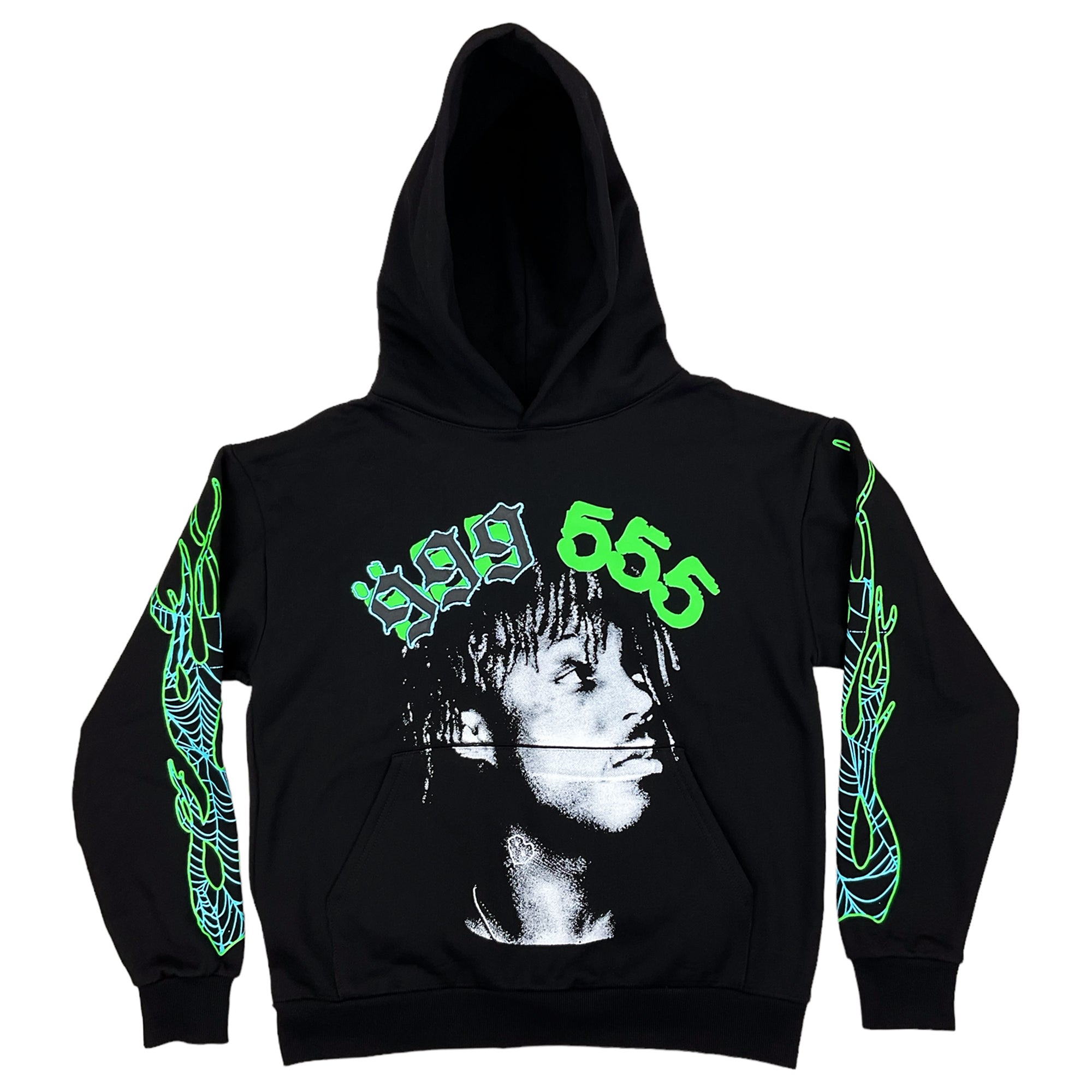 Sp5der x Juice Wrld Hoodie Sweatshirt Black 0riginalFeet