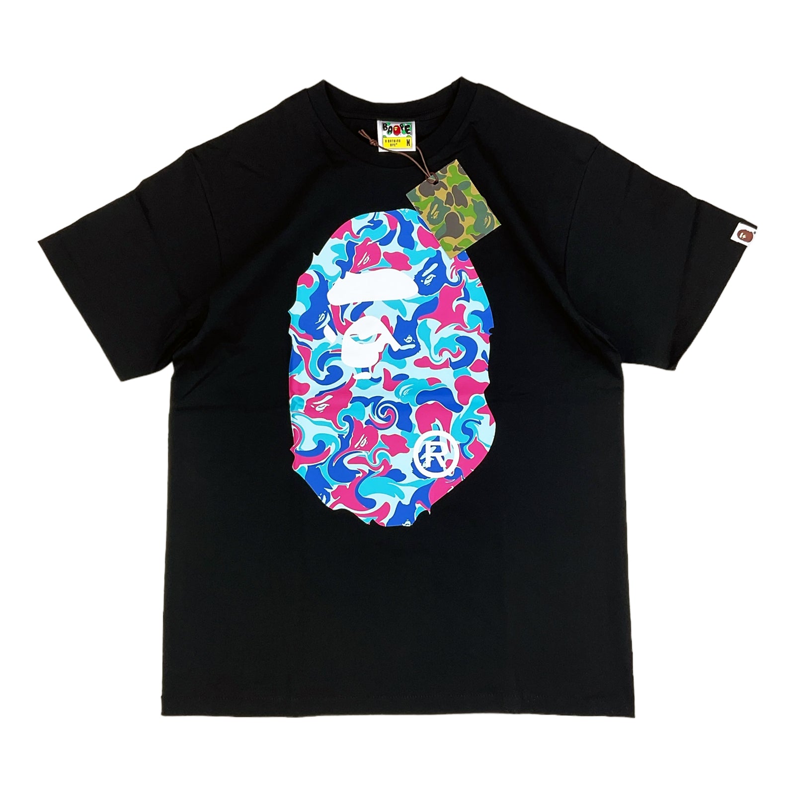 MARBLE CAMO BIG APE HEAD T-SHIRT BLACK | A BATHING APE